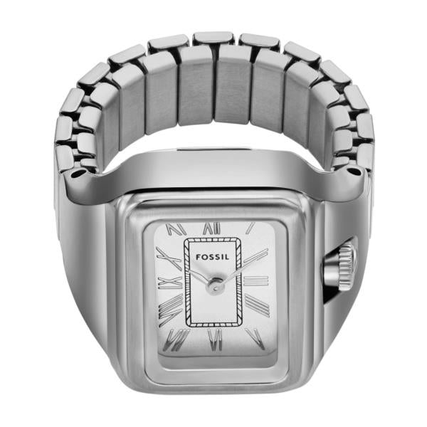 Fossil Raquel Silver Dial Stainless Steel Ring Ladies Watch ES5344
