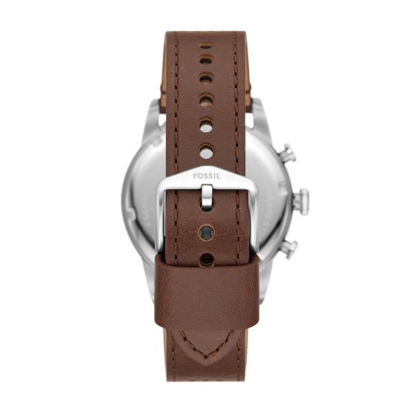Fossil Sport Tourer Chronograph Brown Leather Strap Cream Dial Men's Watch FS6042