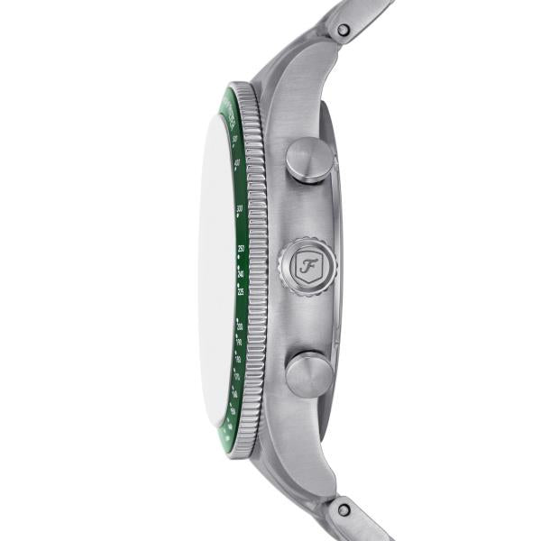 Fossil Sport Tourer Chronograph Stainless Steel Bracelet Green Dial Men's Watch FS6048
