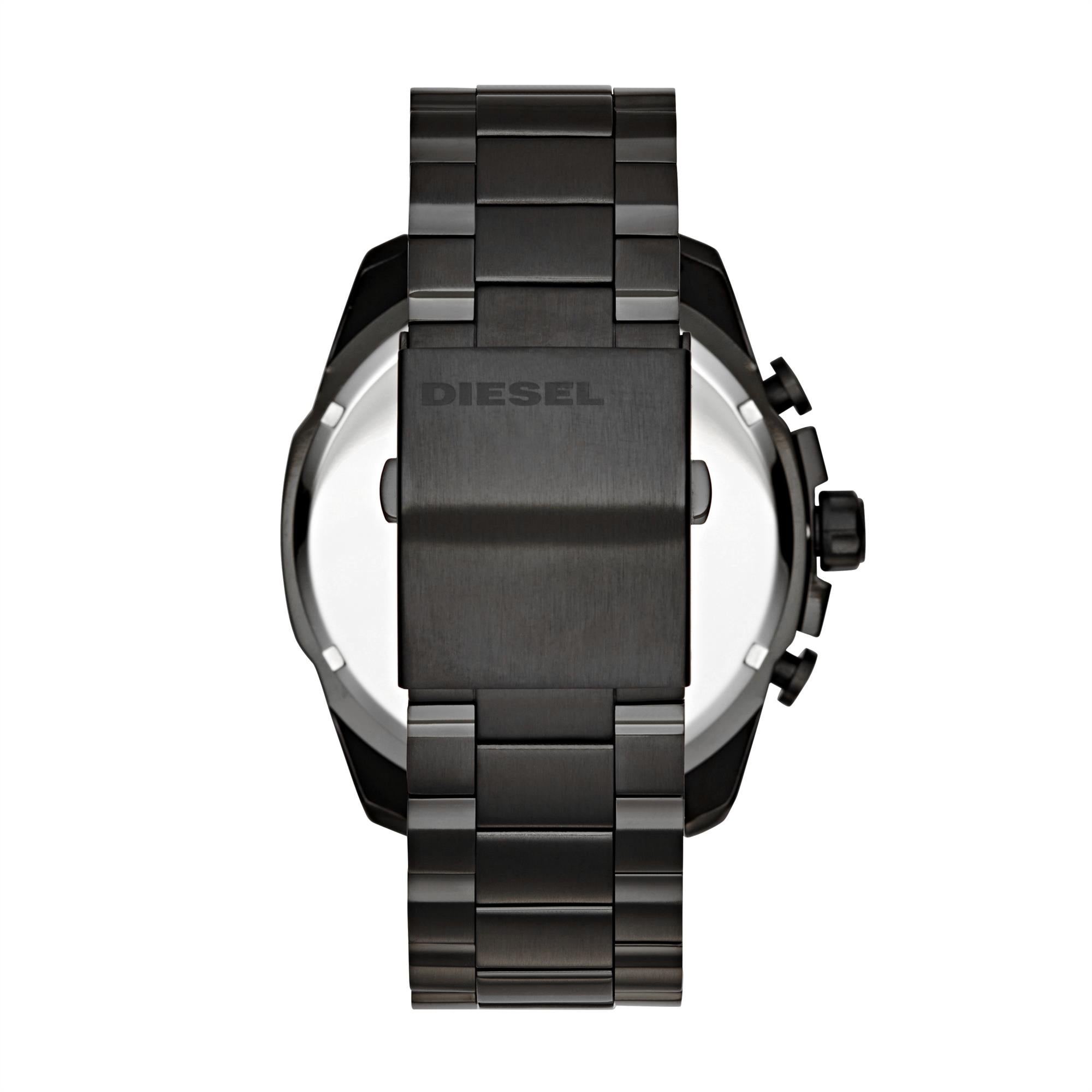 Diesel Mega Chief Chronograph Stainless Steel Bracelet Black Dial Men's Watch DZ4318