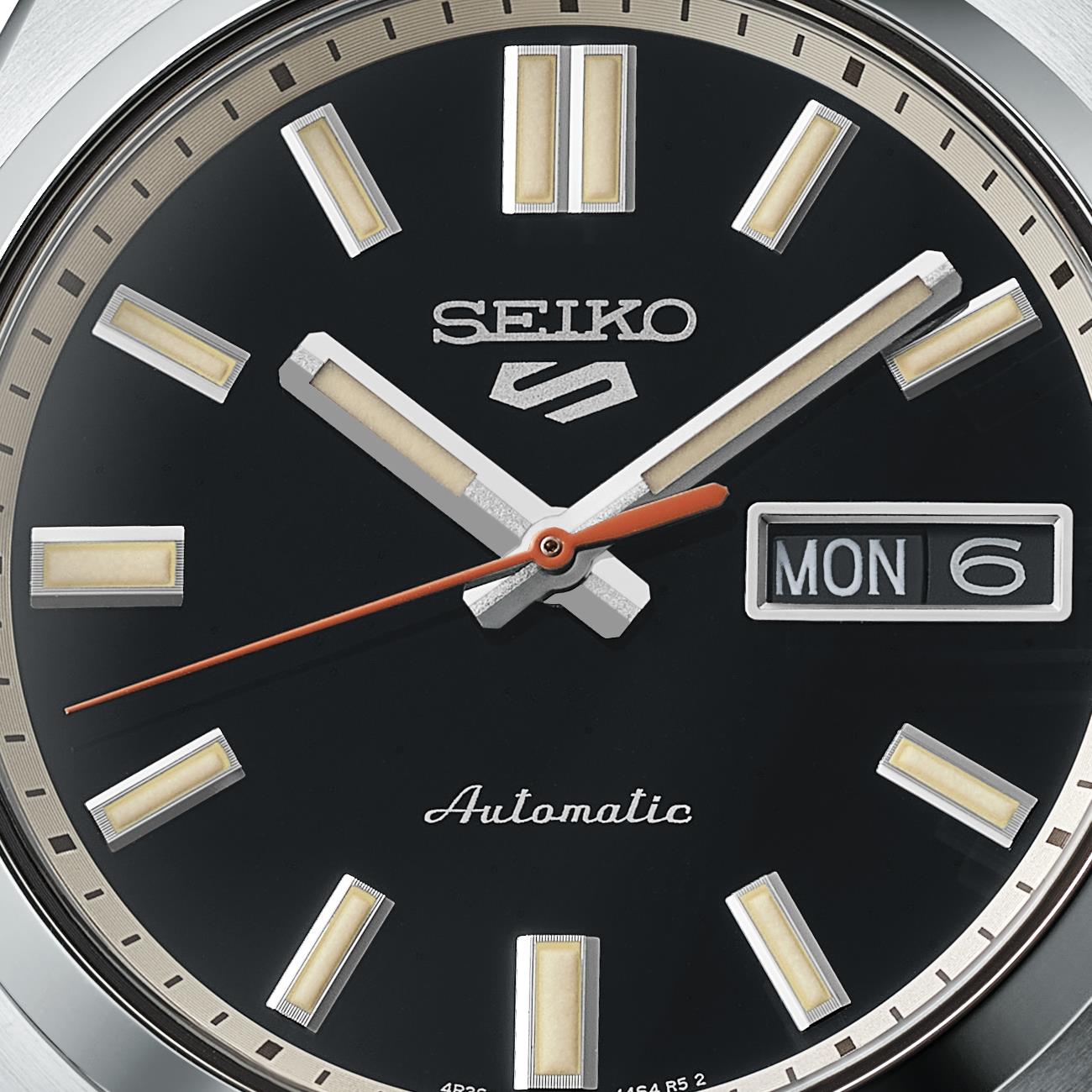 Seiko 5 Sports SNXS Classic ‘Deep Black’ Black Dial Steel Bracelet Men's Watch SRPK89K1