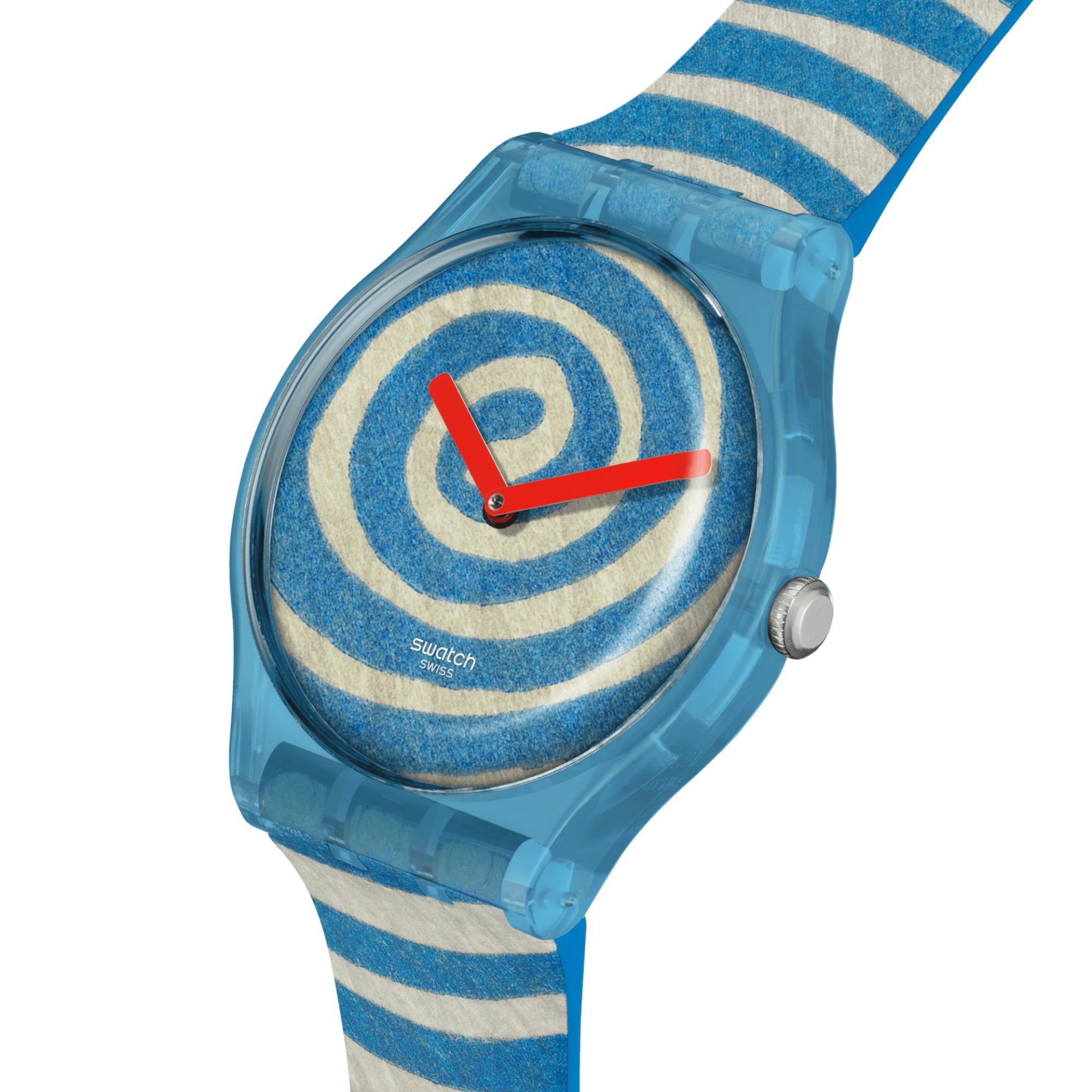 Swatch BOURGEOIS'S SPIRALS PAY! Multi-Coloured Dial Silicone Strap Unisex Watch SVIZ1O5C-5300