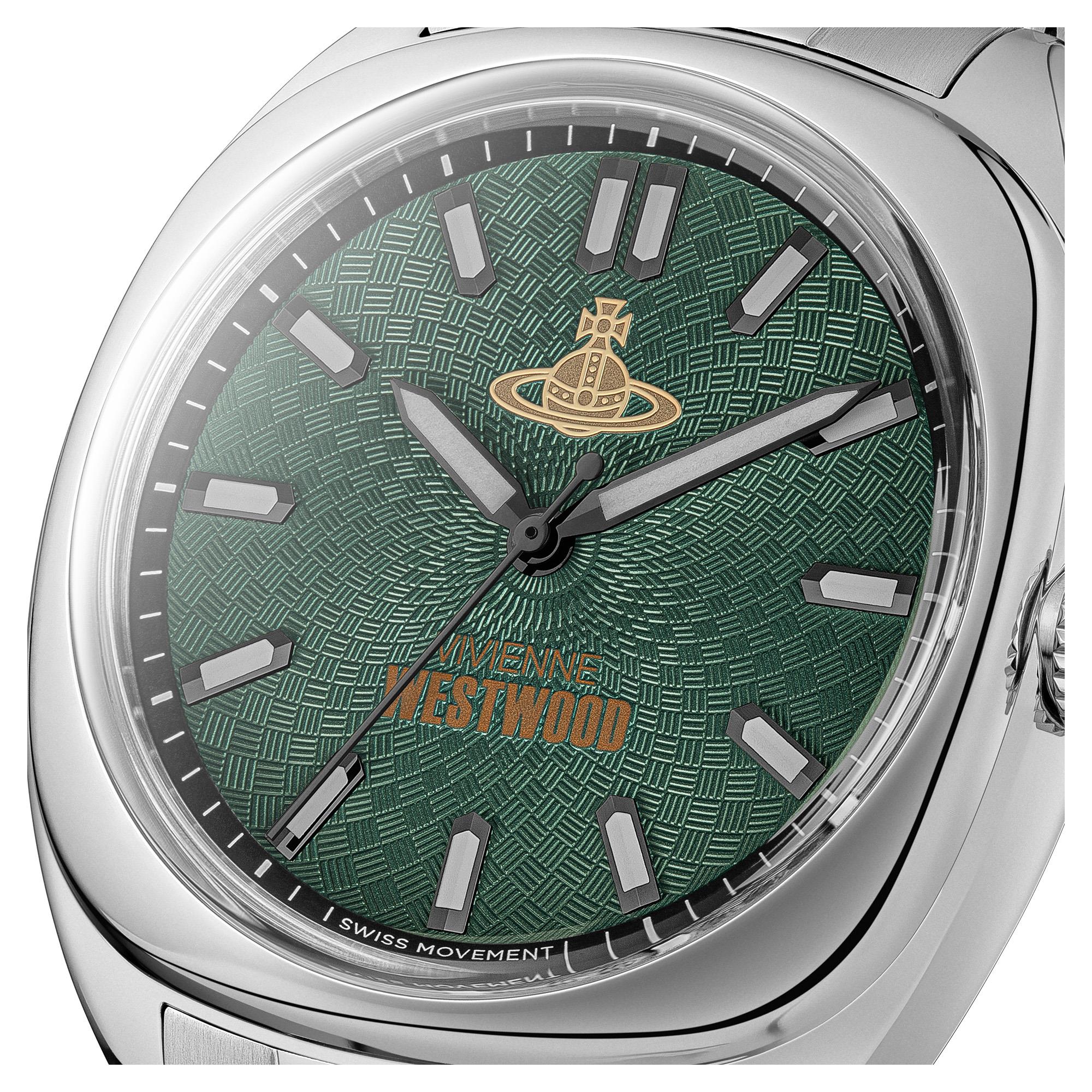 Vivienne Westwood Redbridge Quartz Green Dial Steel Strap Men's Watch VV300GRSL