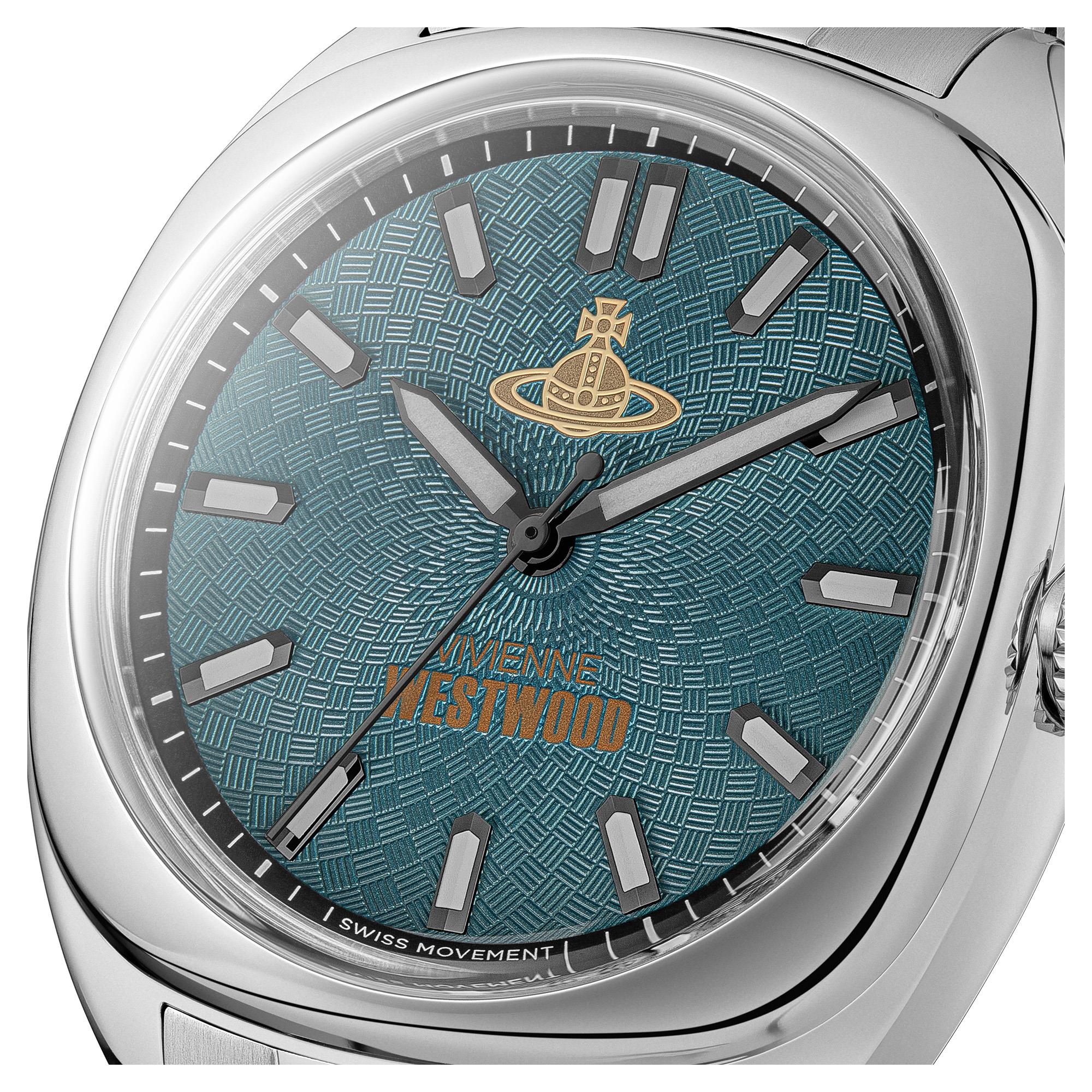 Vivienne Westwood Redbridge Quartz Blue Teal Dial Steel Strap Men’s Watch VV300TESL
