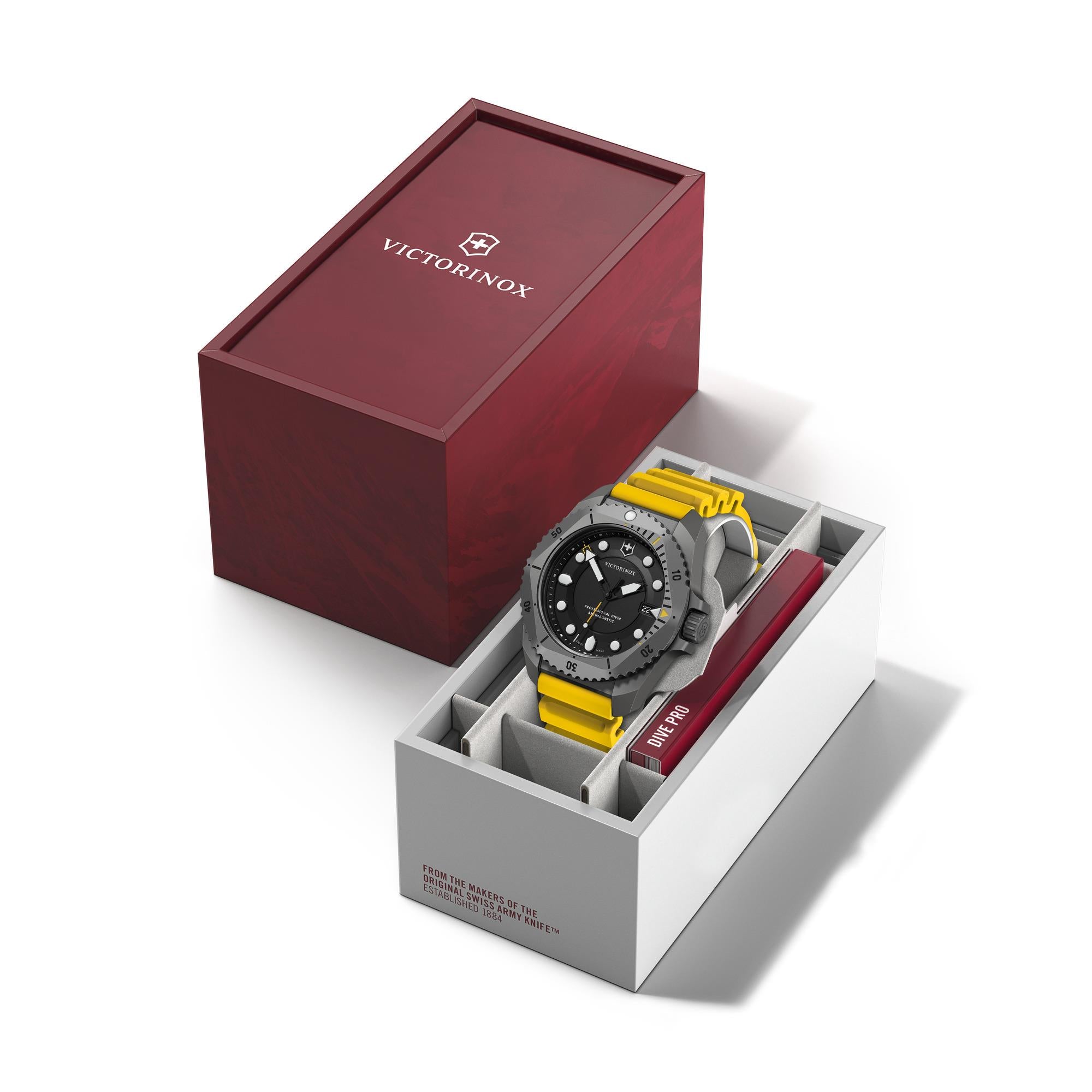 Victorinox Dive Pro Quartz Black Dial Yellow Strap Men’s Watch 241992
