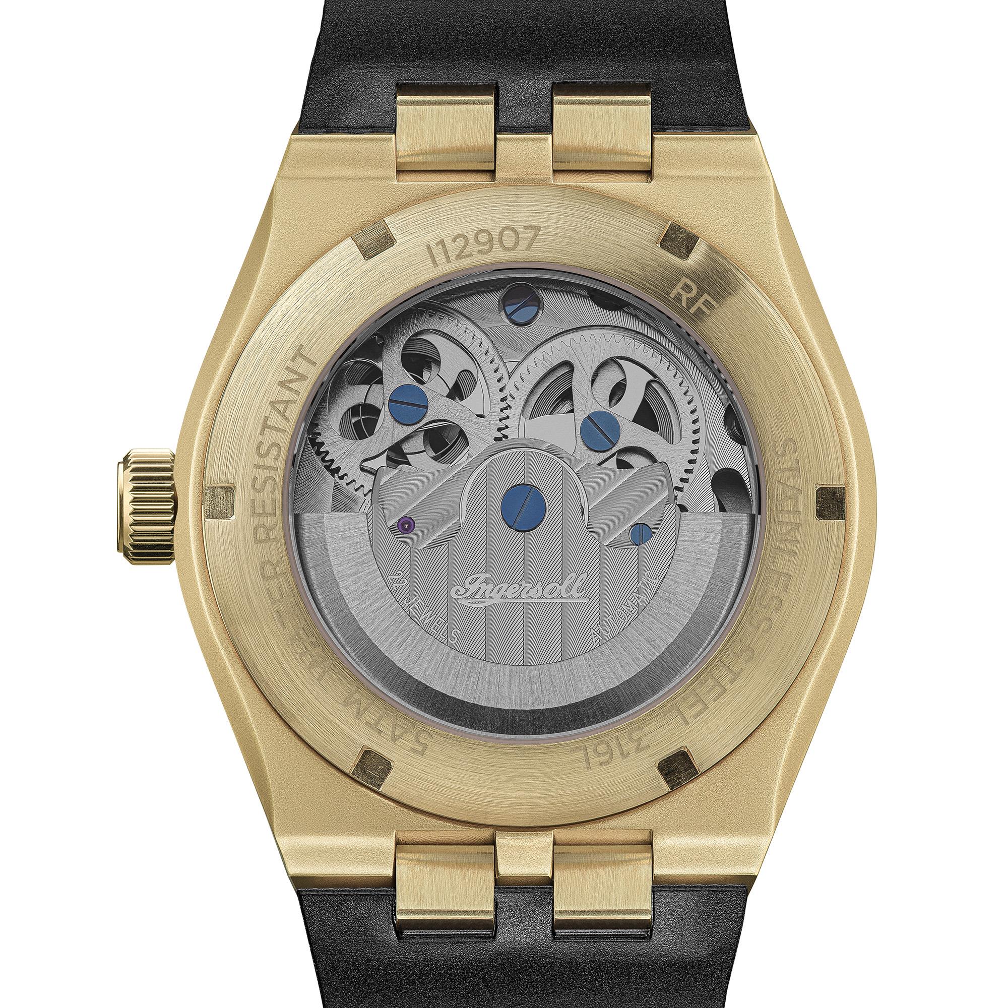 Ingersoll 1892 The Broadway Automatic Men's Watch with Black Skeleton Dial and Black PU Strap - I12907