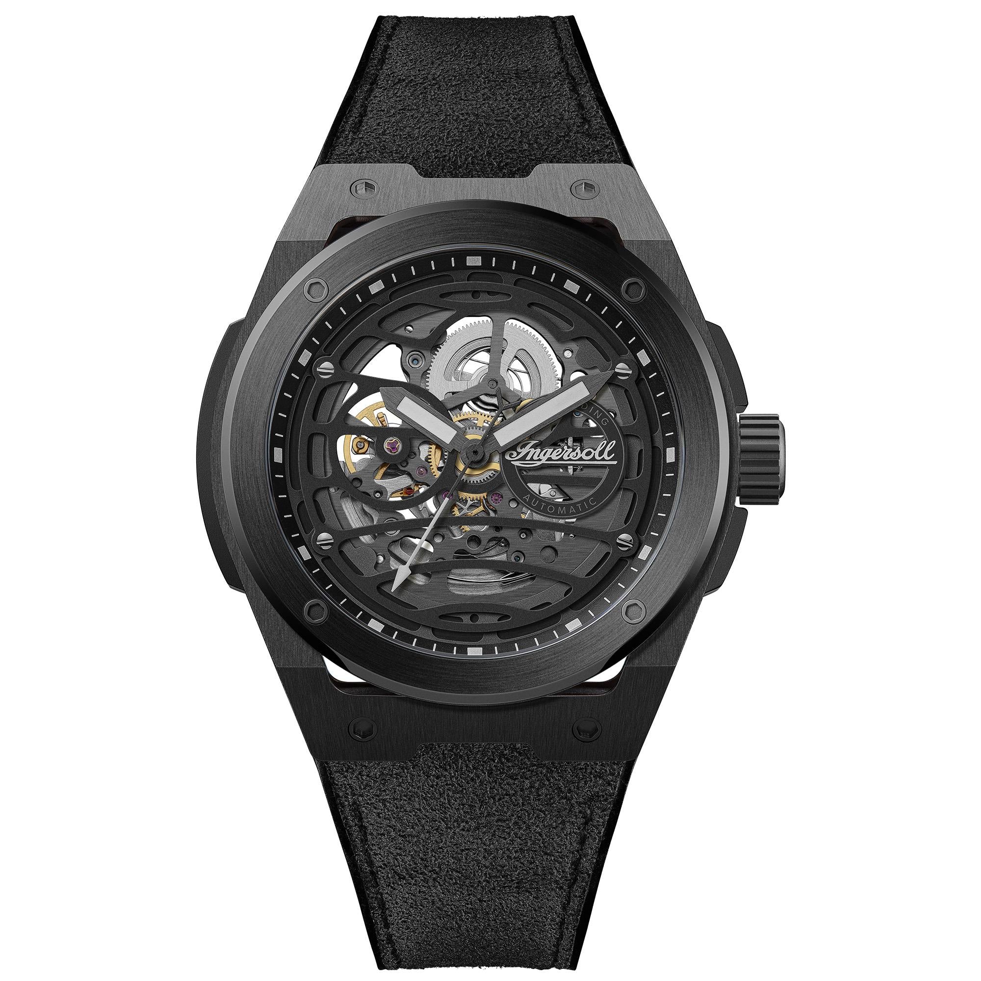 Ingersoll 1892 The Springfield Automatic Black Dial Black PU Strap Men's Watch I15201