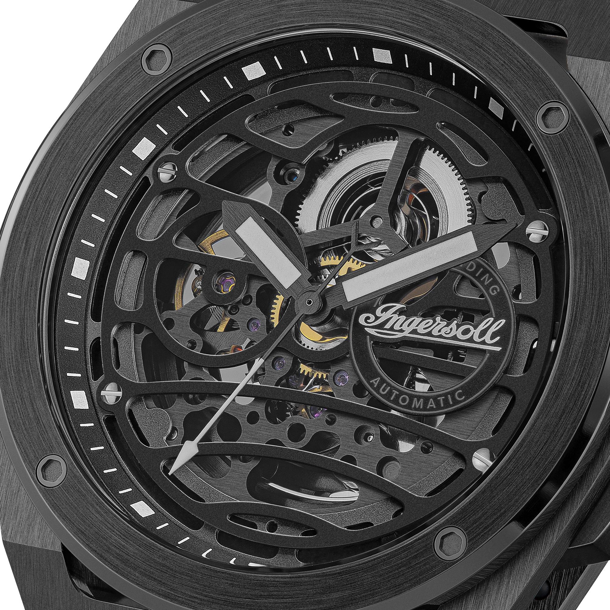 Ingersoll 1892 The Springfield Automatic Black Dial Black PU Strap Men's Watch I15201
