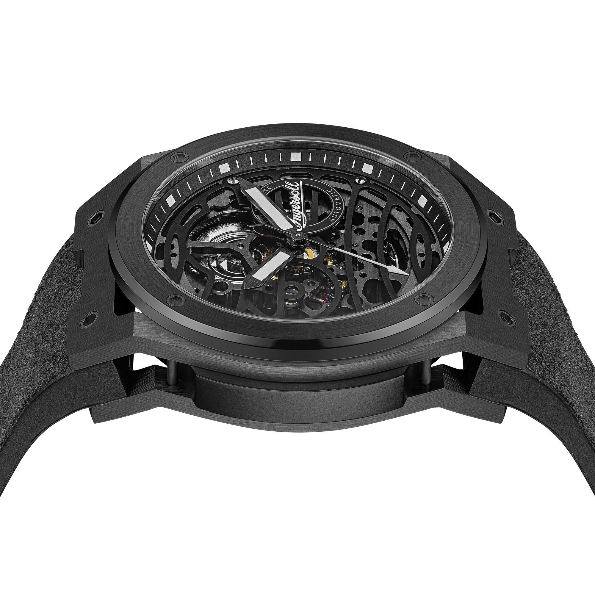 Ingersoll 1892 The Springfield Automatic Black Dial Black PU Strap Men's Watch I15201