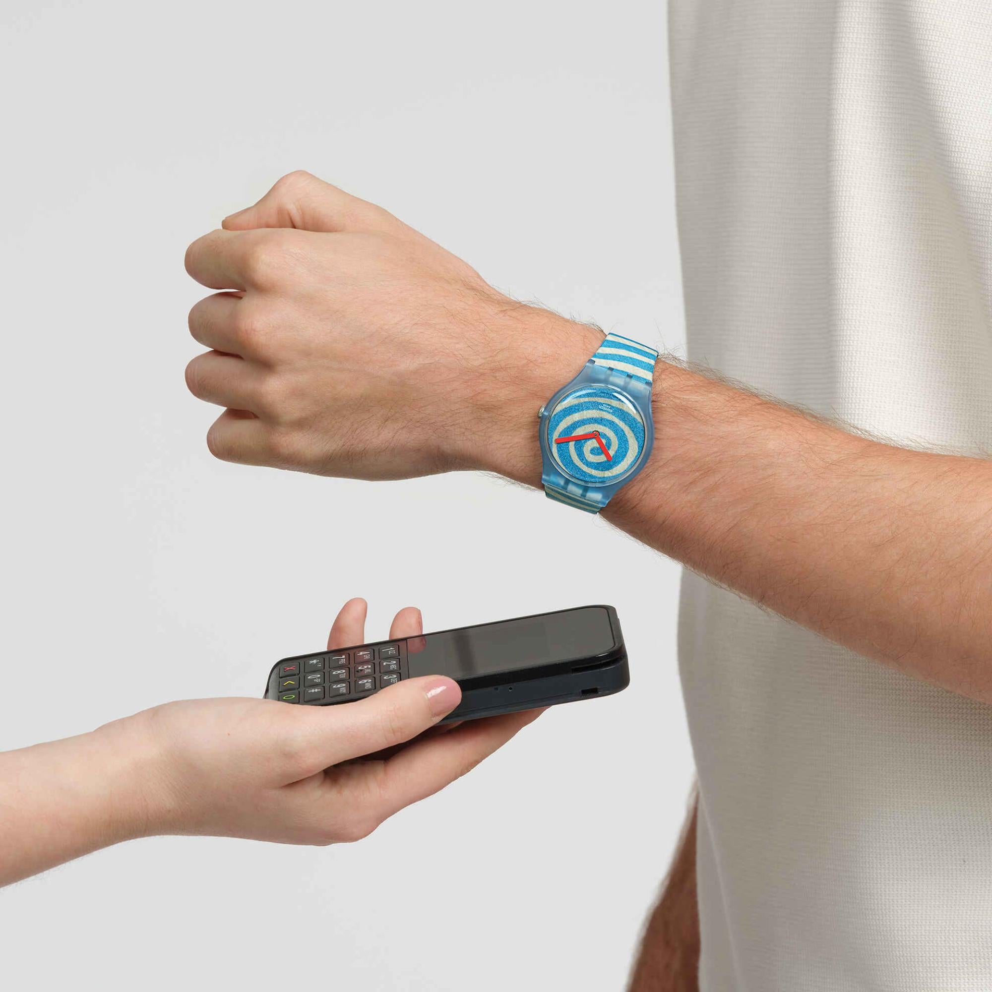 Swatch "Bourgeois's Spirals Pay!" Art Journey Collection - Blue Dial Silicone Strap Unisex Watch SVIZ105C-5300