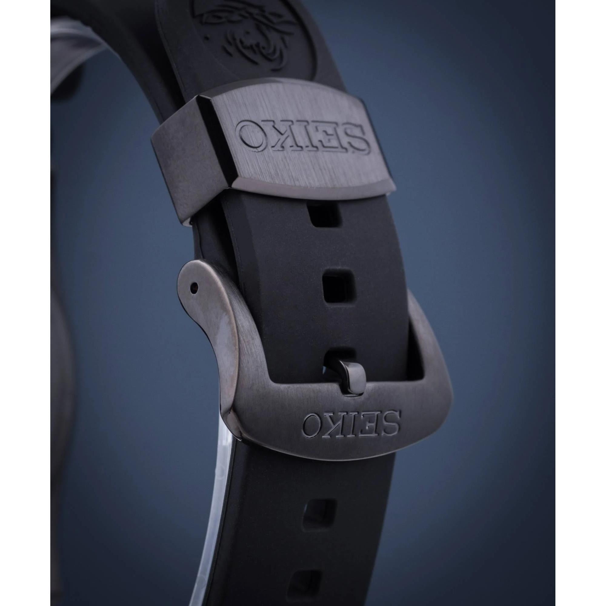 Seiko Limited Edition Diver’s Prospex Black Series ‘Sumo’ Solar Black Dial Silicone Strap Men's Watch SSC761J1