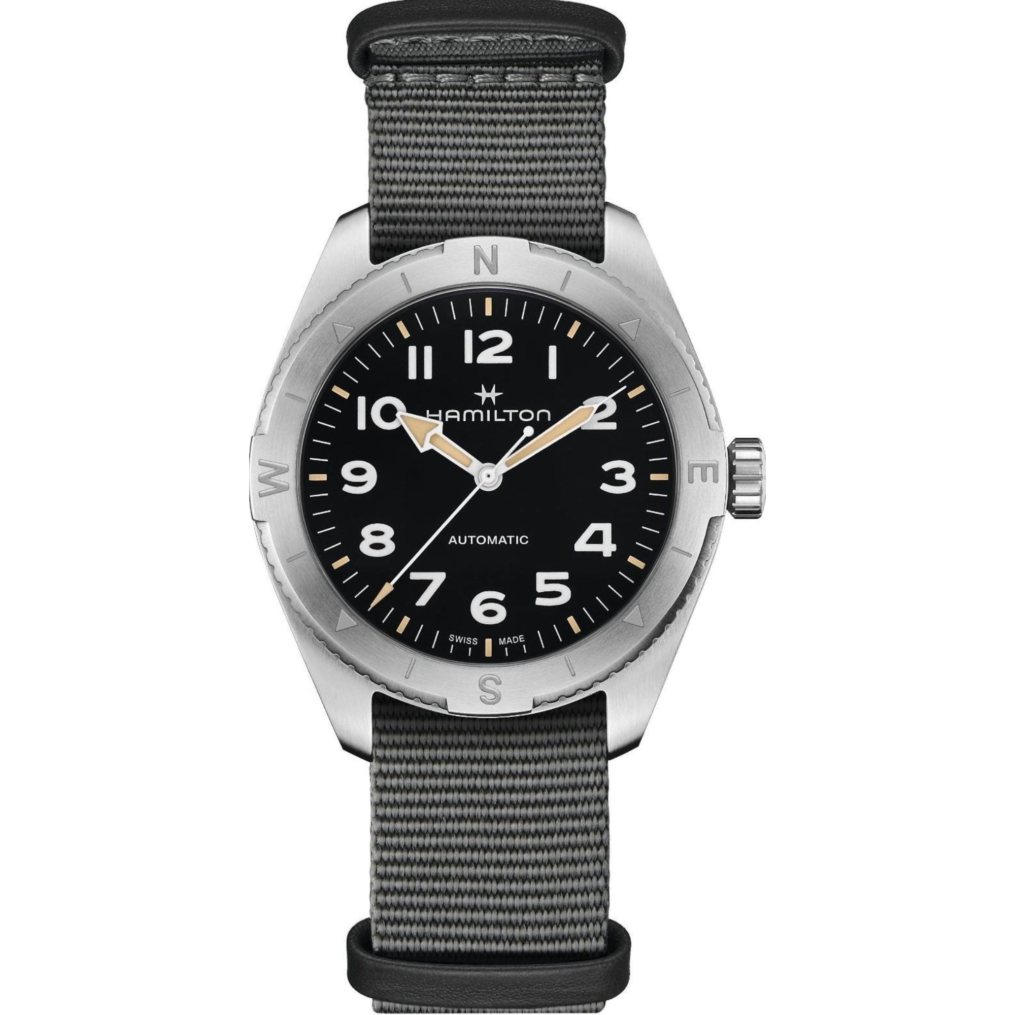 Hamilton Khaki Field Expedition Automatic Black Dial Grey Textile Strap Men's Watch H70315930