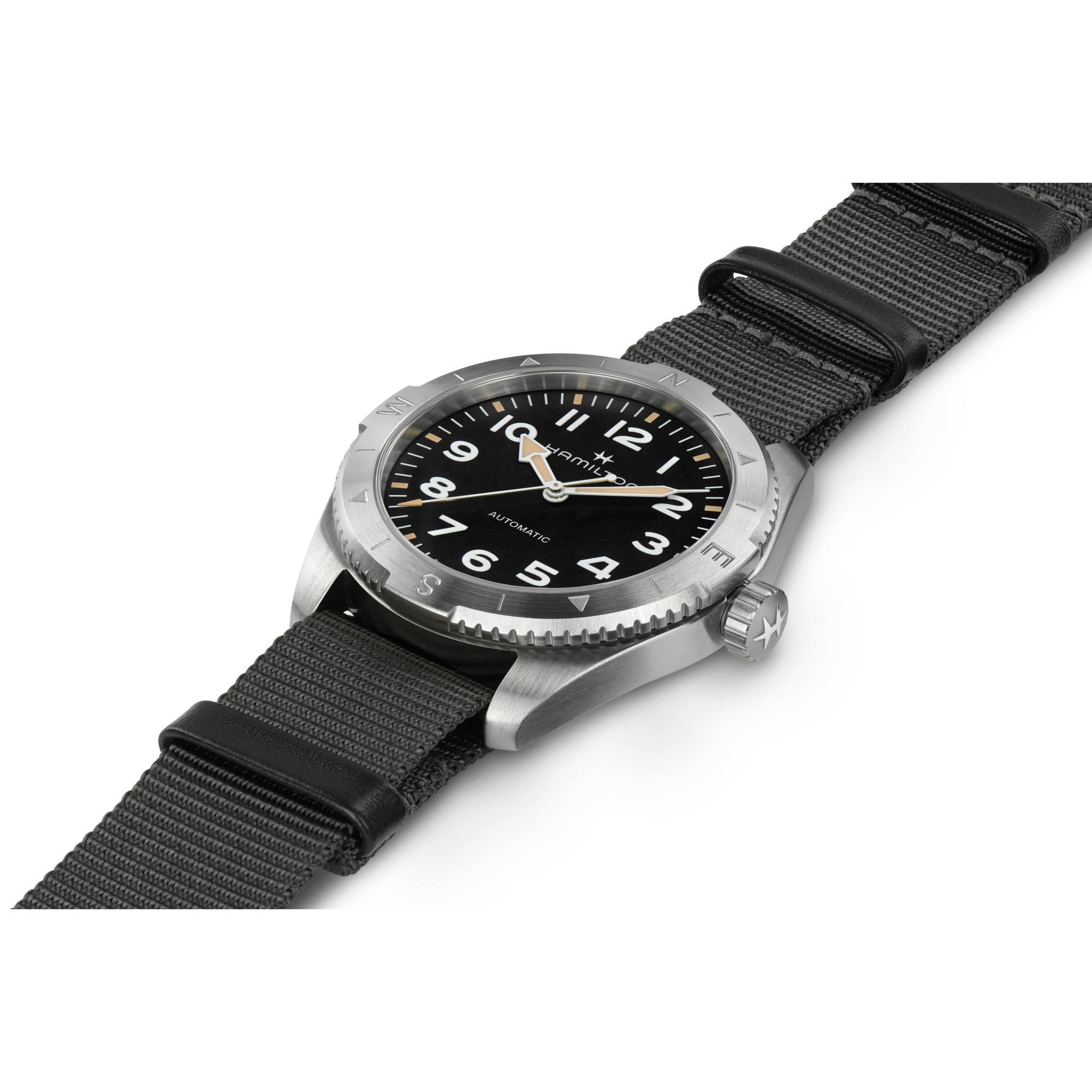 Hamilton Khaki Field Expedition Automatic Black Dial Grey Textile Strap Men's Watch H70315930