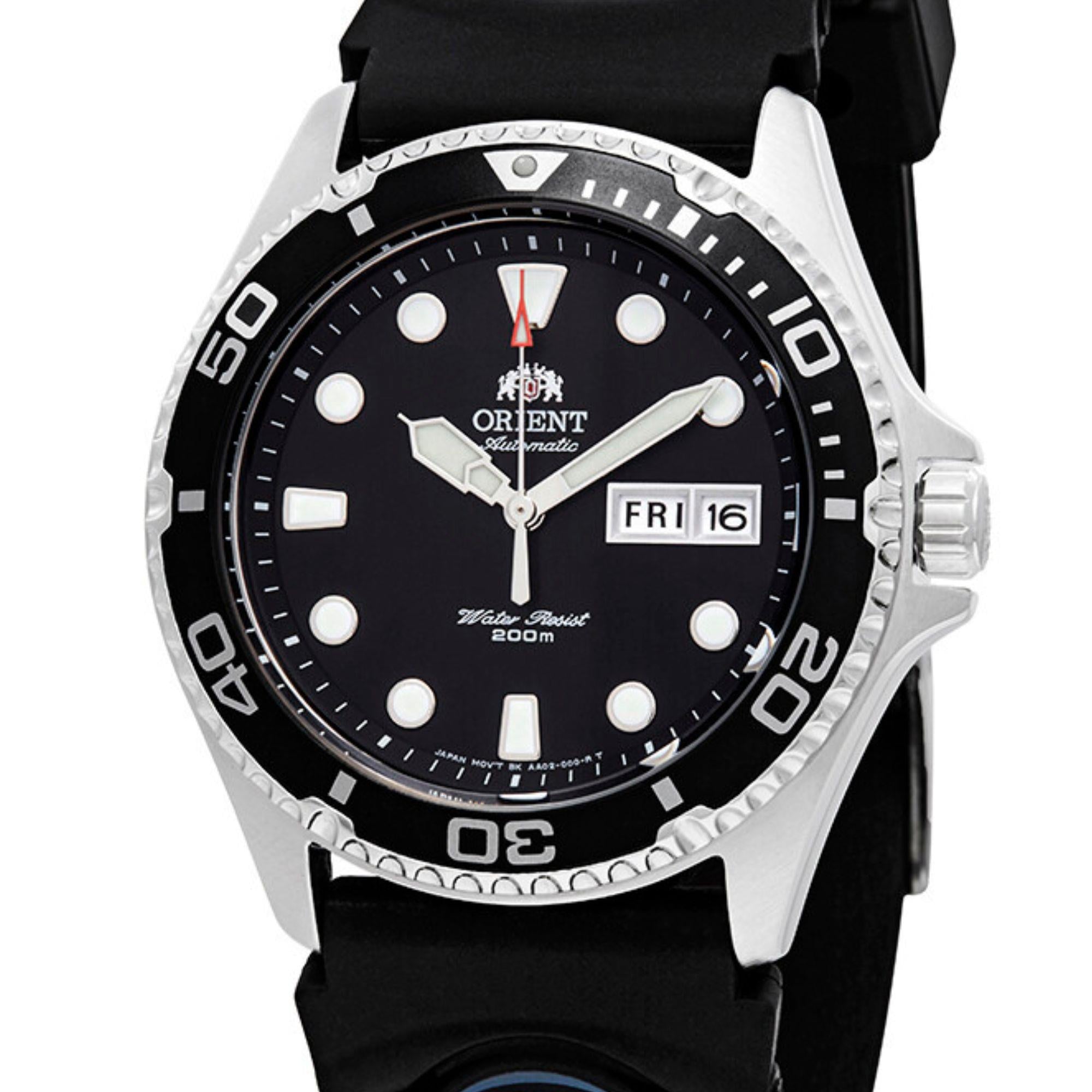 Orient Ray II  42mm Black Dial Rubber Mens Automatic Watch FAA02007B9