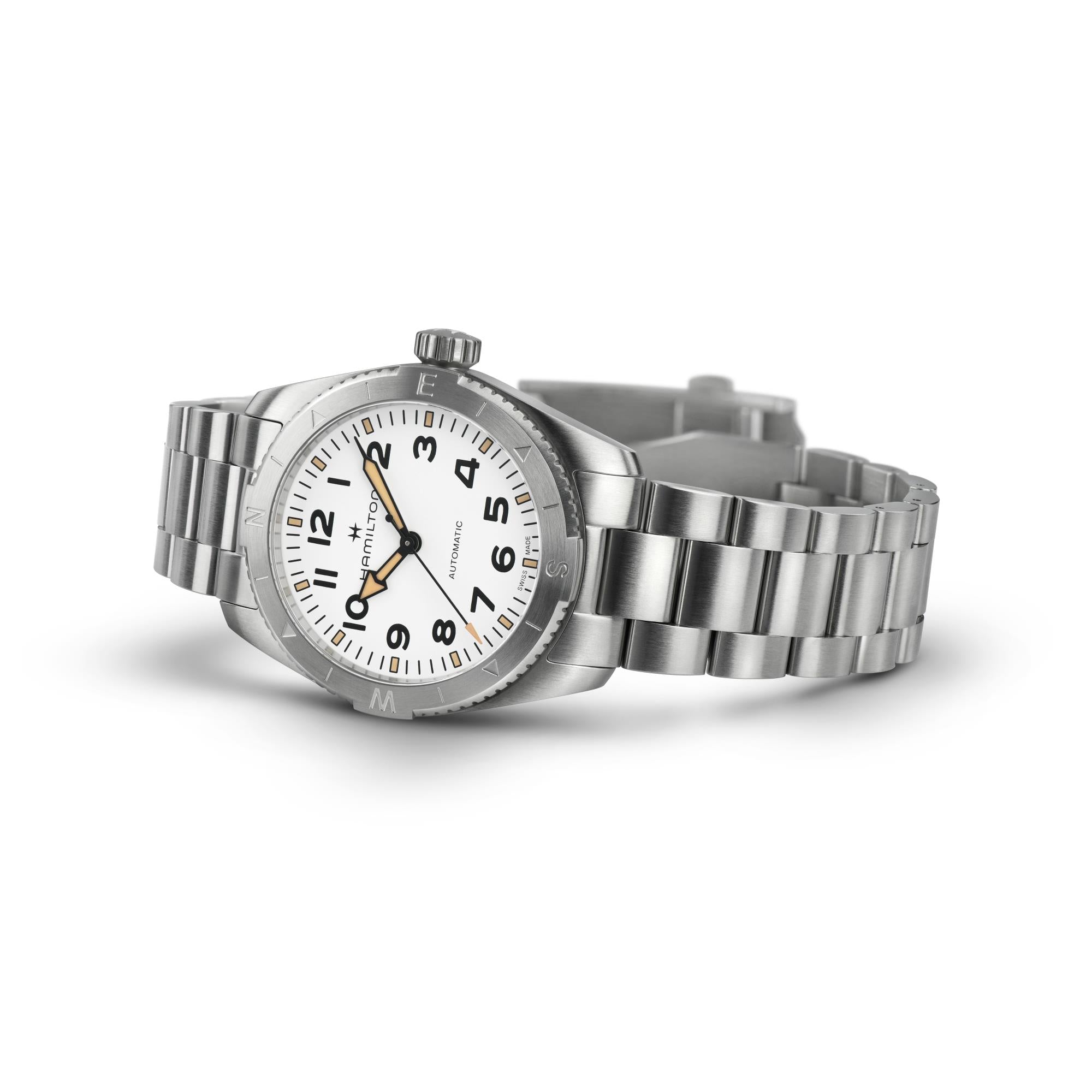 Hamilton Khaki Field Expedition Automatic White Dial Stainless Steel Bracelet Watch H70225110