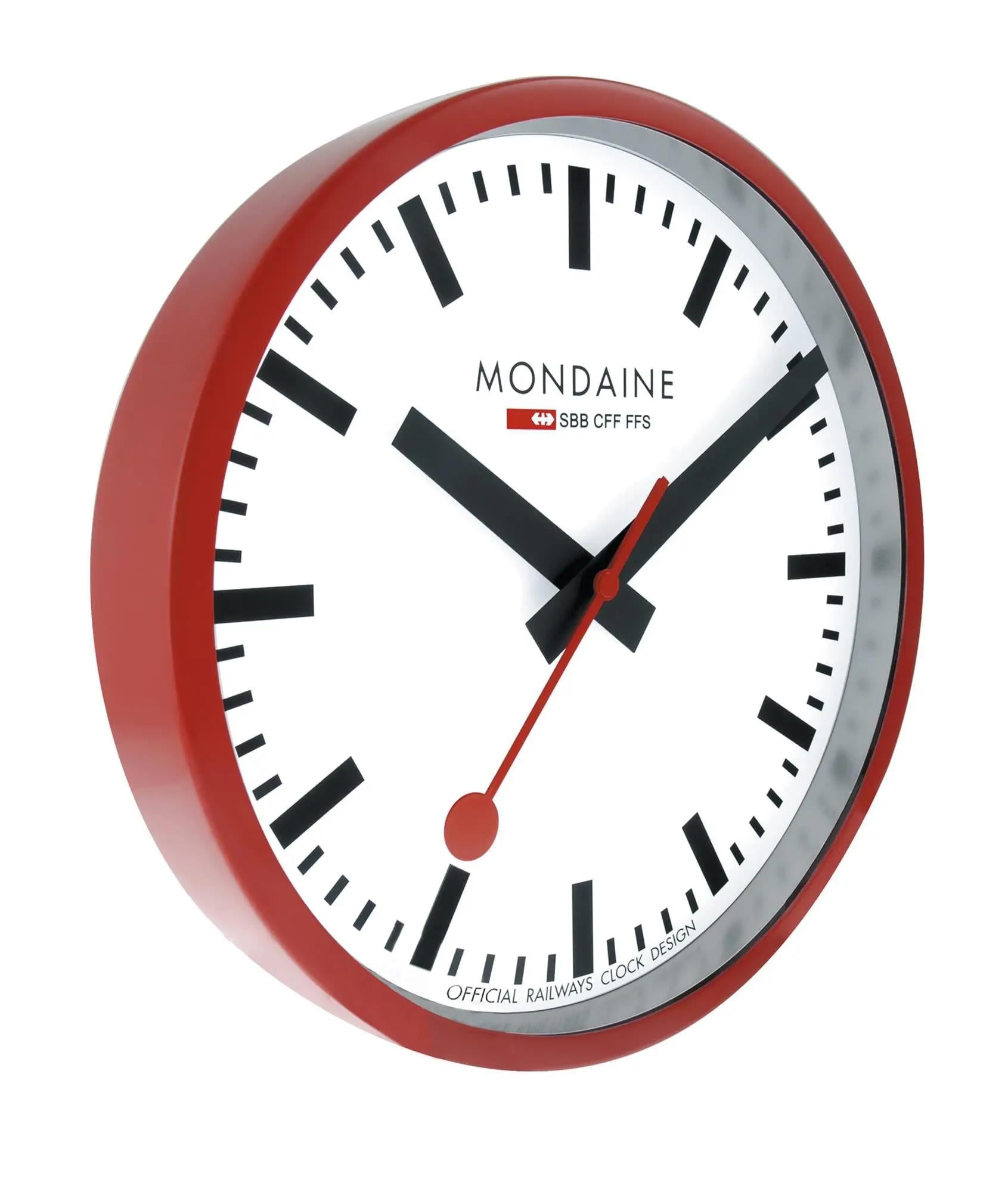Mondaine Swiss Railways 250mm Red Case Wall Clock A990.CLOCK.11SBC