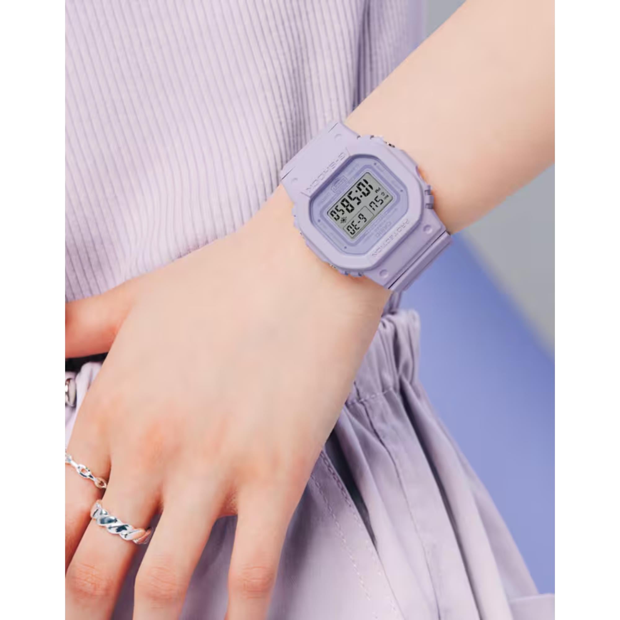 Casio G-Shock Digital Lilac Dial Resin Strap Watch GMD-S5600BA-6ER