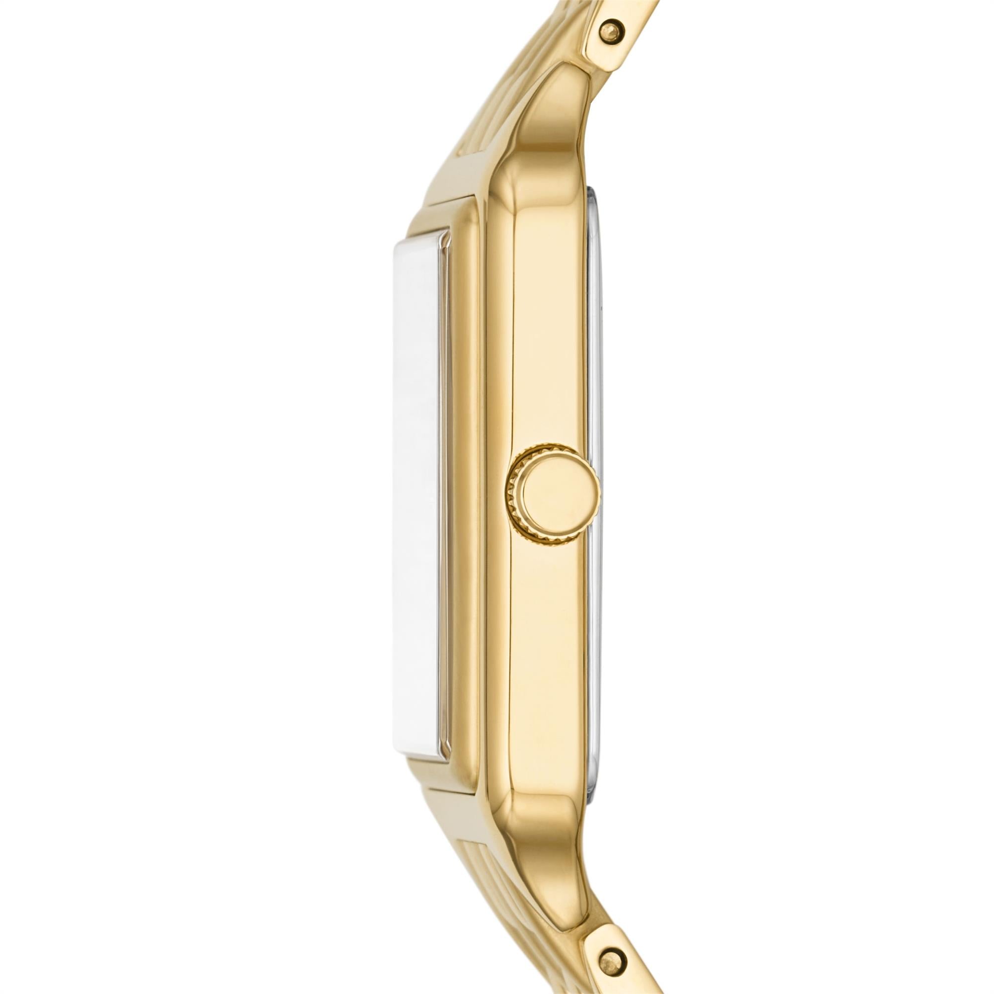 Fossil Raquel Date Gold-Tone Stainless Steel Silver Dial Women's Watch ES5220