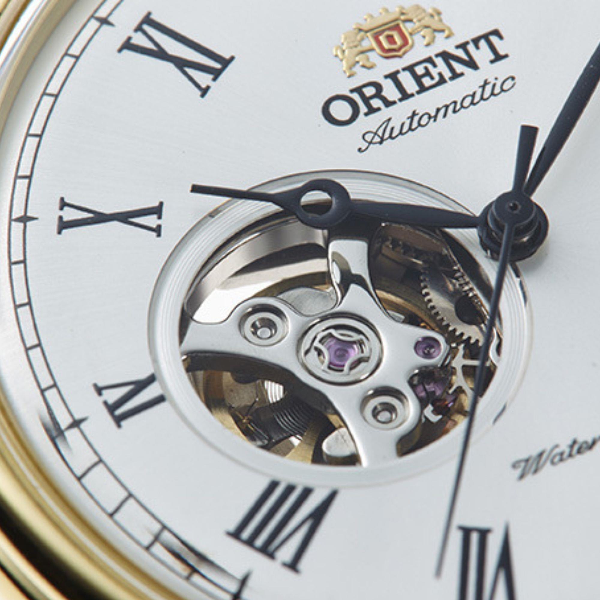 Orient Classic Semi-Skeleton Automatic White Dial Leather Strap Men’s Watch TAG00002W0