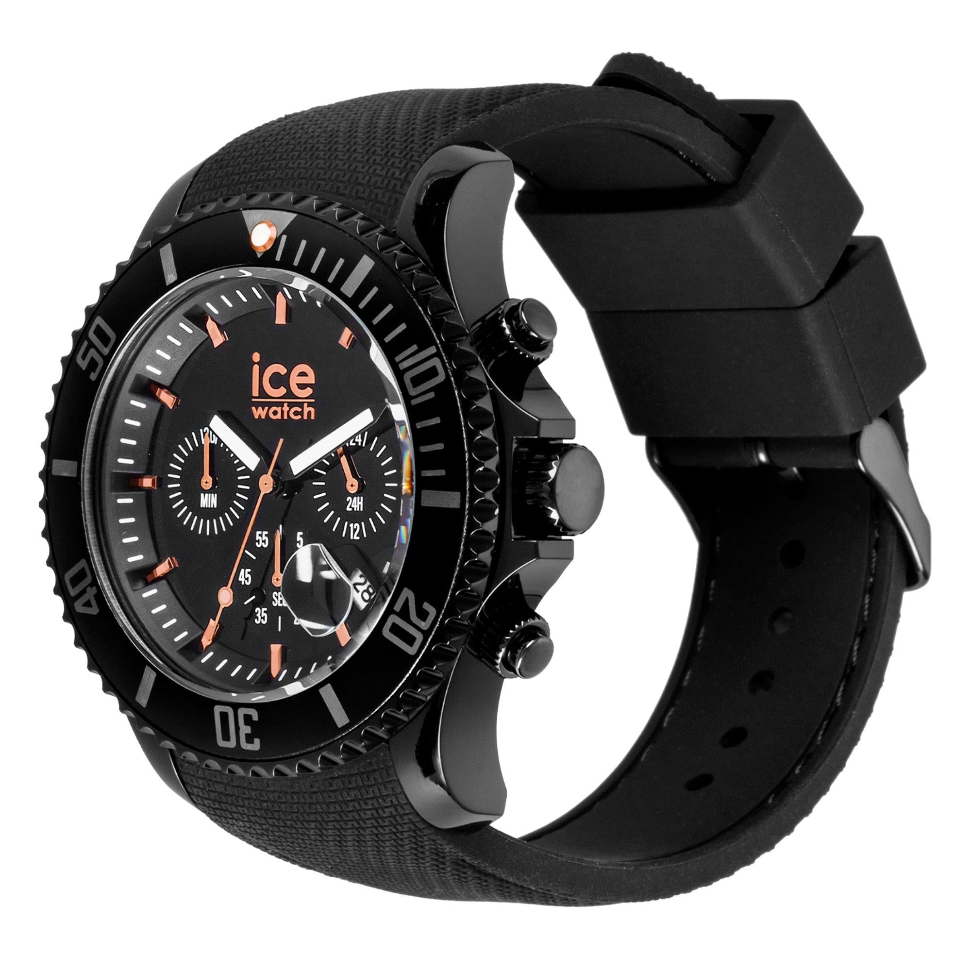 ICE Watch ICE Chrono Black Dial Silicone Strap Men's Watch 020620