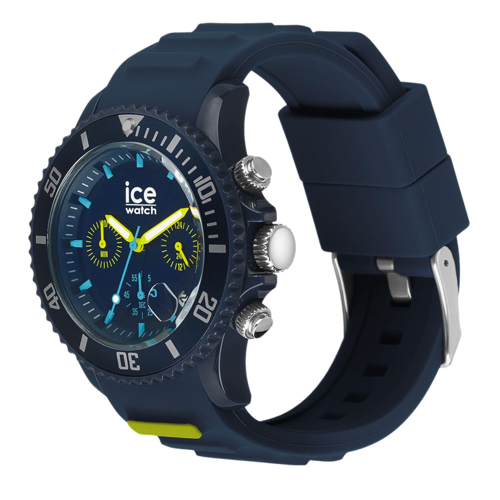 ICE Watch ICE Chrono Blue Lime Dial Silicone Strap Watch 021426