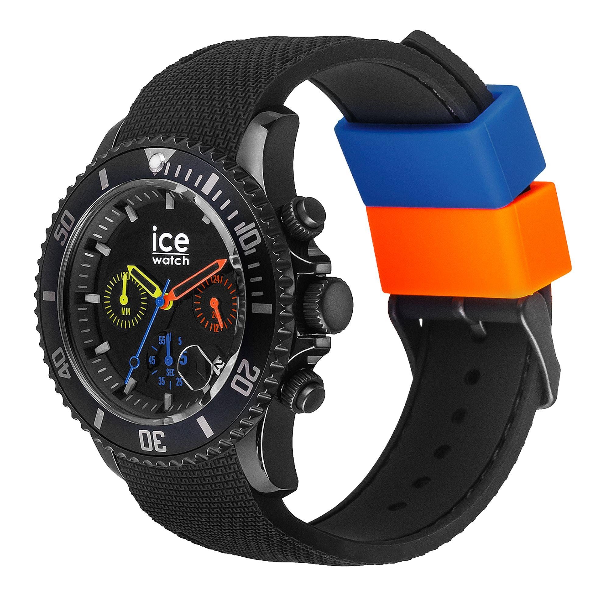 ICE Watch ICE Chrono Trilogy Black Dial Silicone Strap Watch 021600