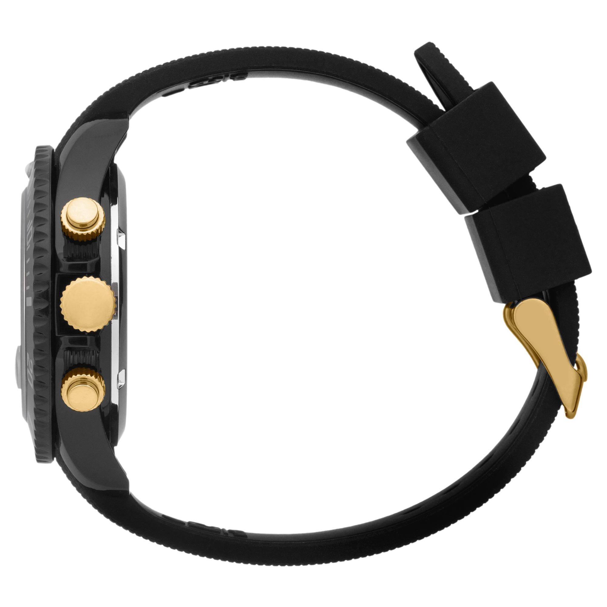 ICE Watch ICE Chrono Dark Black Gold Dial Silicone Strap Watch 021602