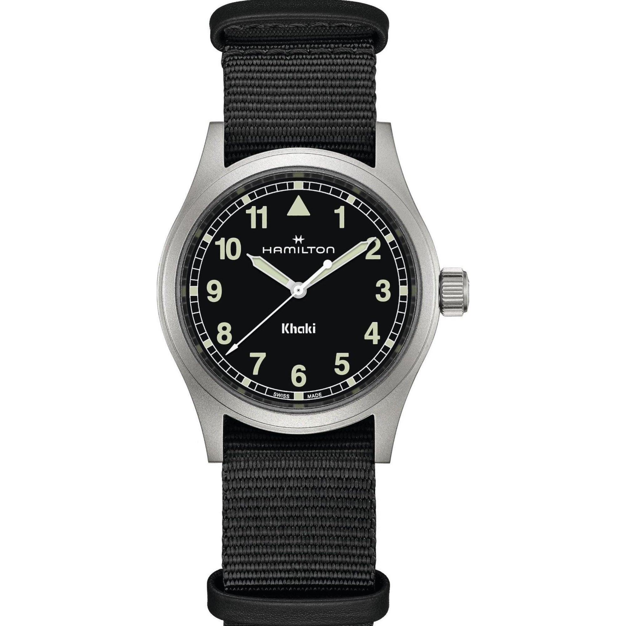 Hamilton Khaki Field Quartz Black Dial Black Textile Strap Men’s Watch H69401430