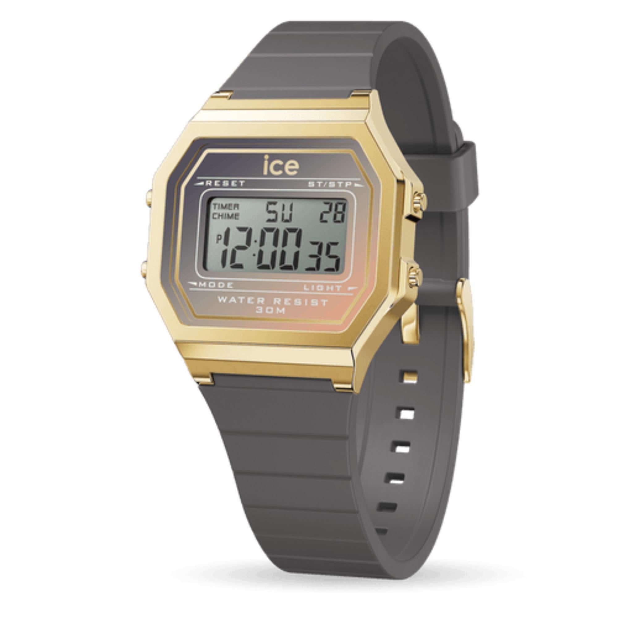 ICE Digit Retro Dove Grey Silicone Strap Digital Men’s Watch 023310