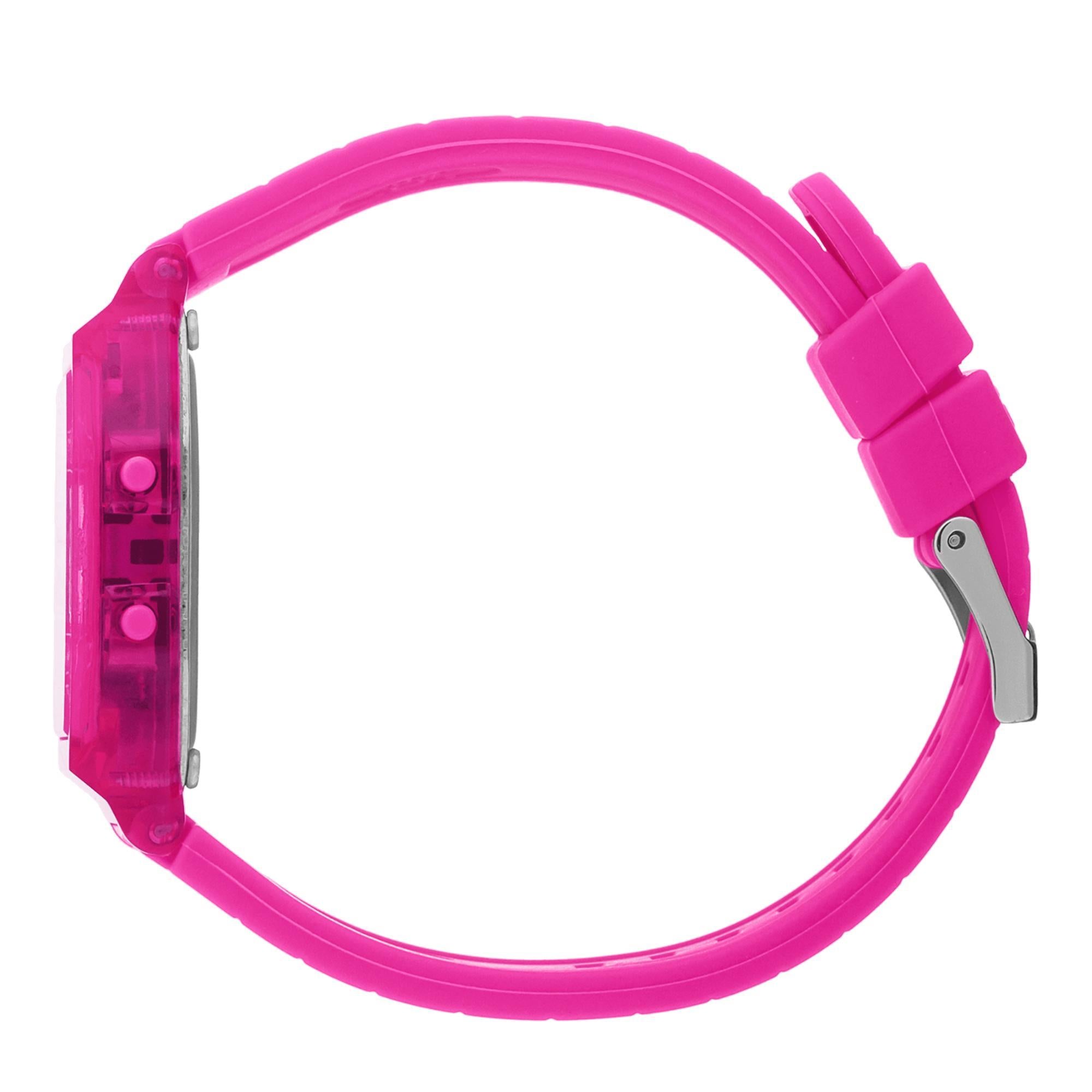ICE Digit Retro Neon Pink Clear Silicone Strap Digital Women's Watch 022887