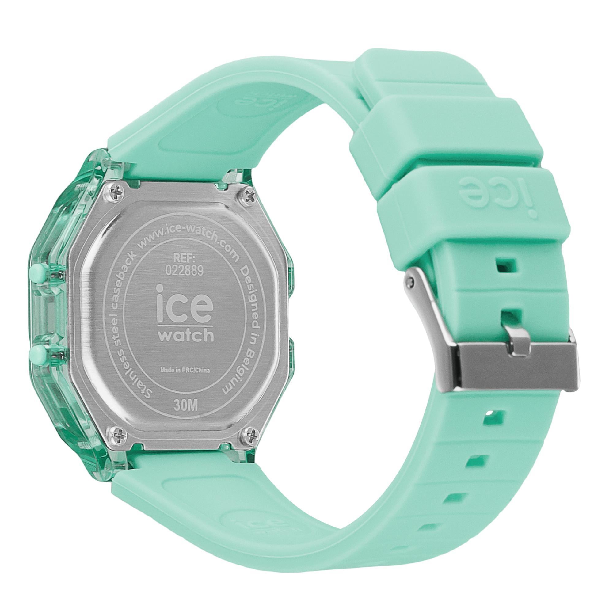 ICE Digit Retro Azure Blue Dial Clear Silicone Strap Digital Men’s Watch 022889