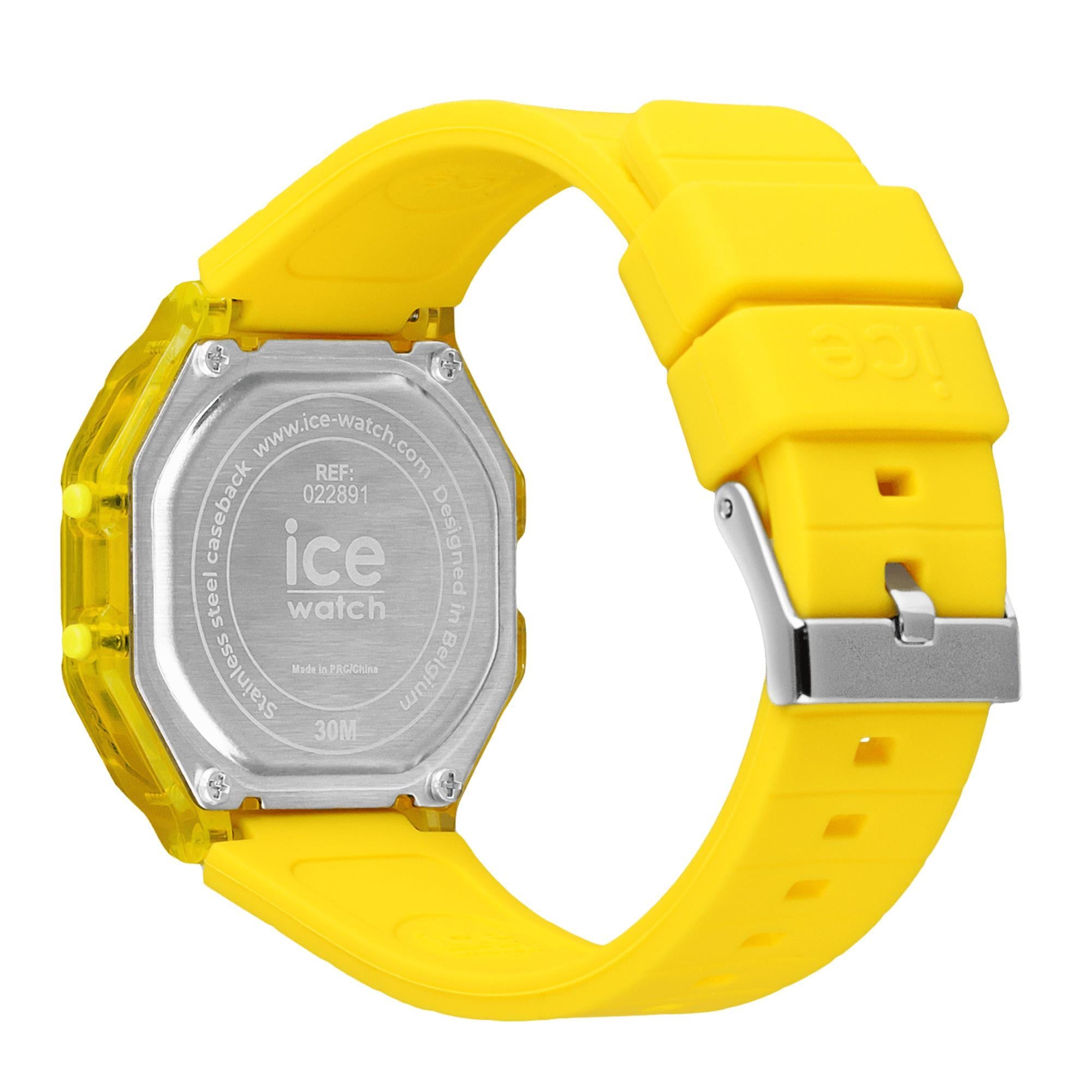 ICE Digit Retro Electric Yellow Clear Silicone Strap Digital Men’s Watch 022891