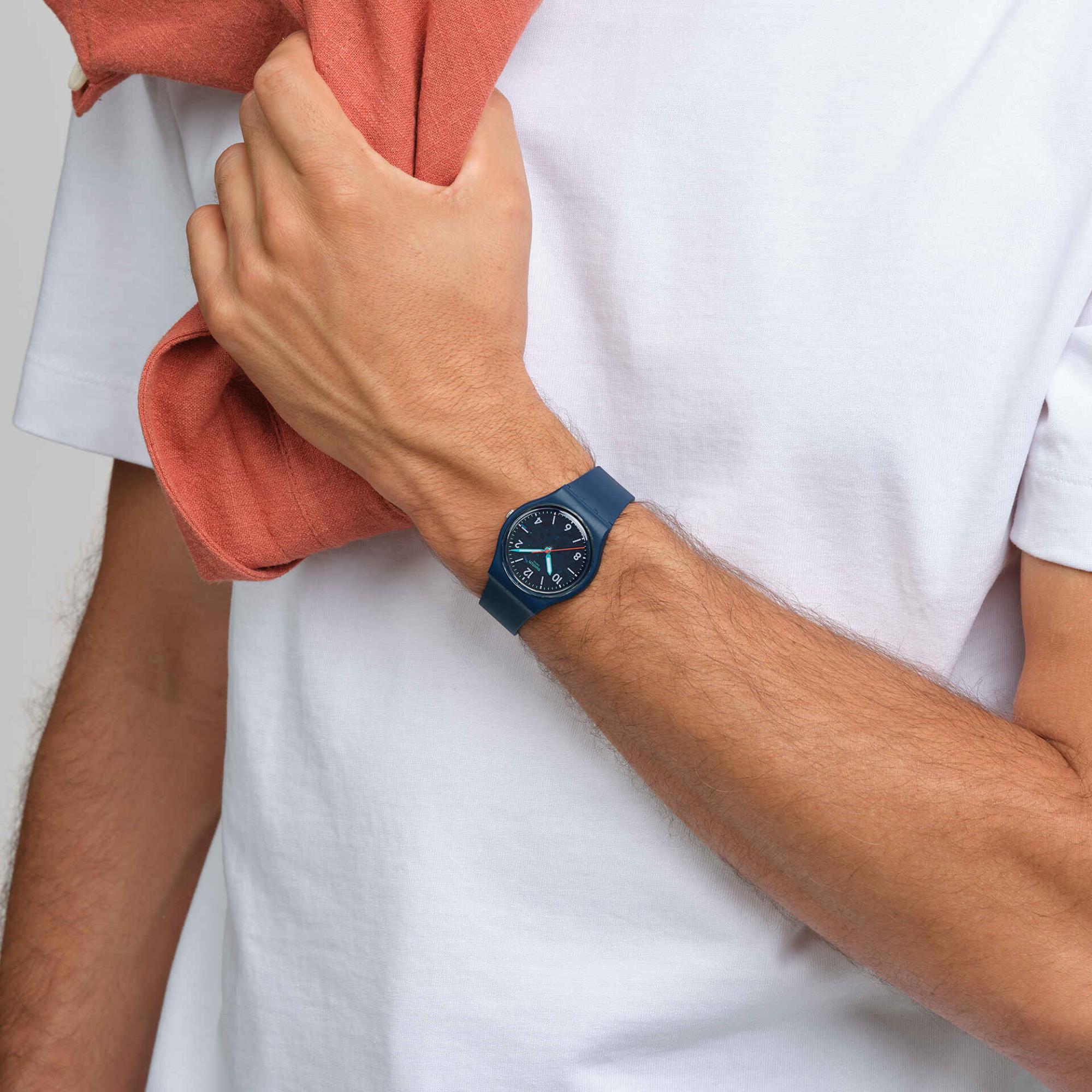 Swatch TIME TO TEAL Quartz Blue Dial Unisex Watch SO28N118