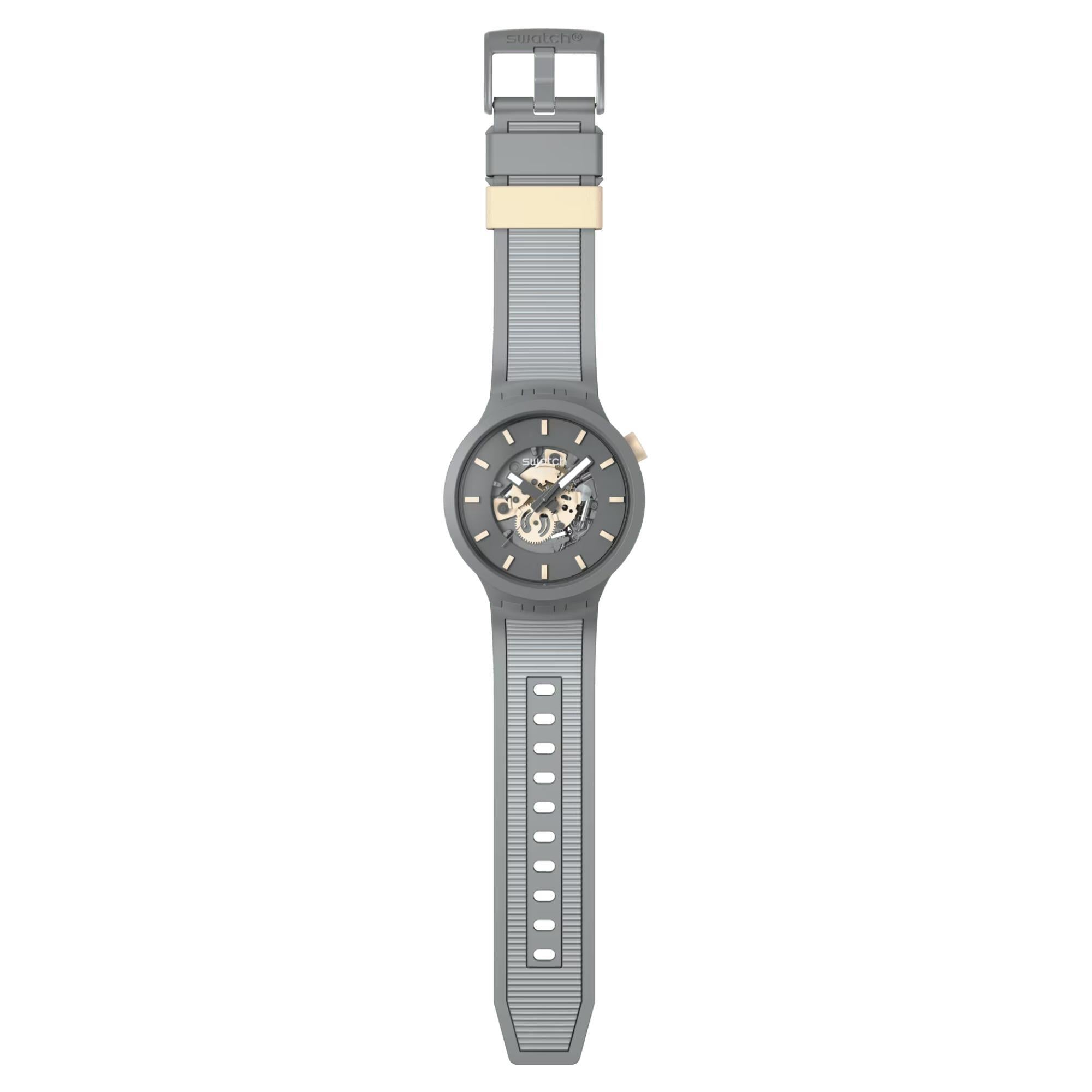 Swatch THRU THE HORIZON Quartz Blue Dial Silicone Strap Men’s Watch SB05M102