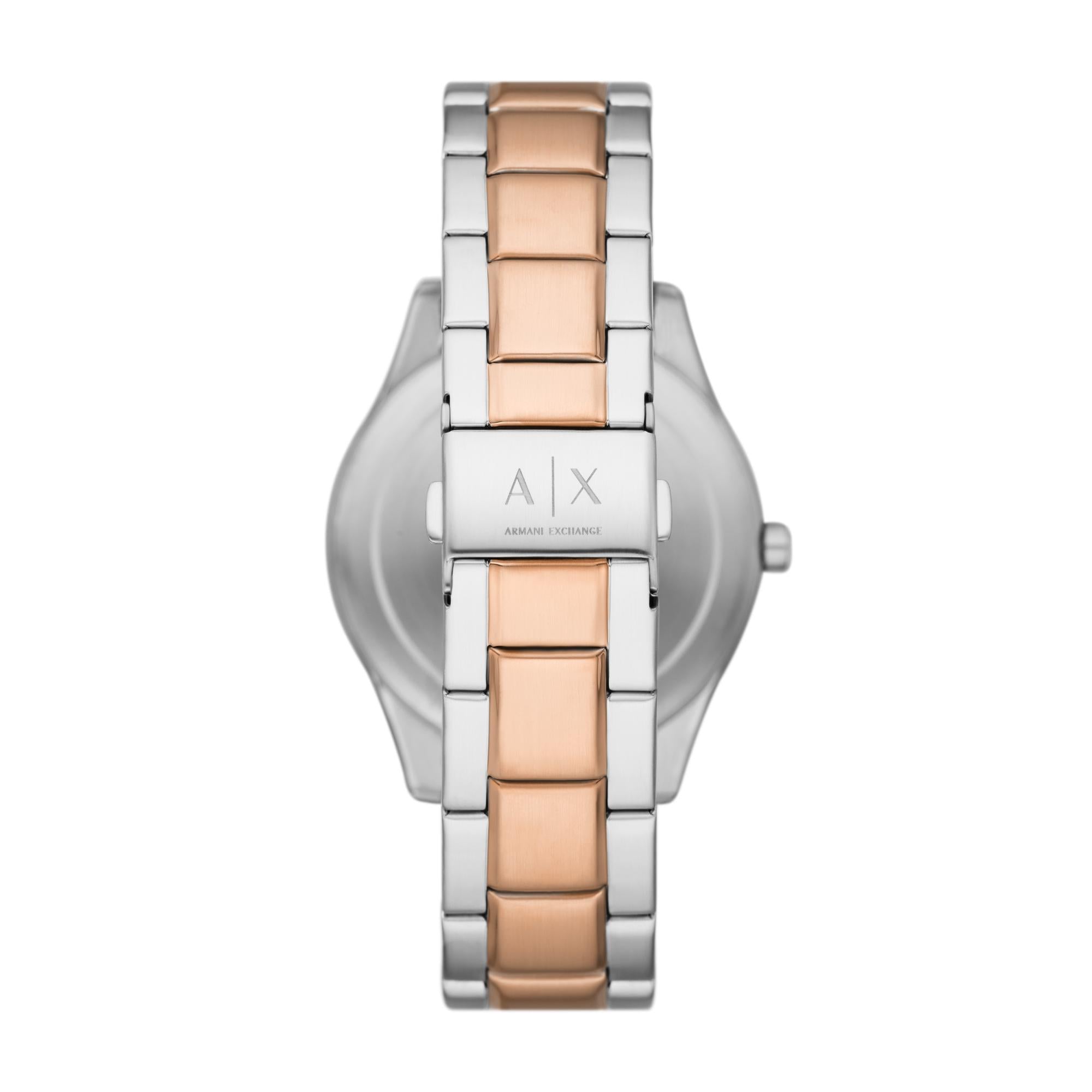 Armani Exchange Multifunction Two-Tone Stainless Steel Strap Black Dial Men’s Watch AX1882