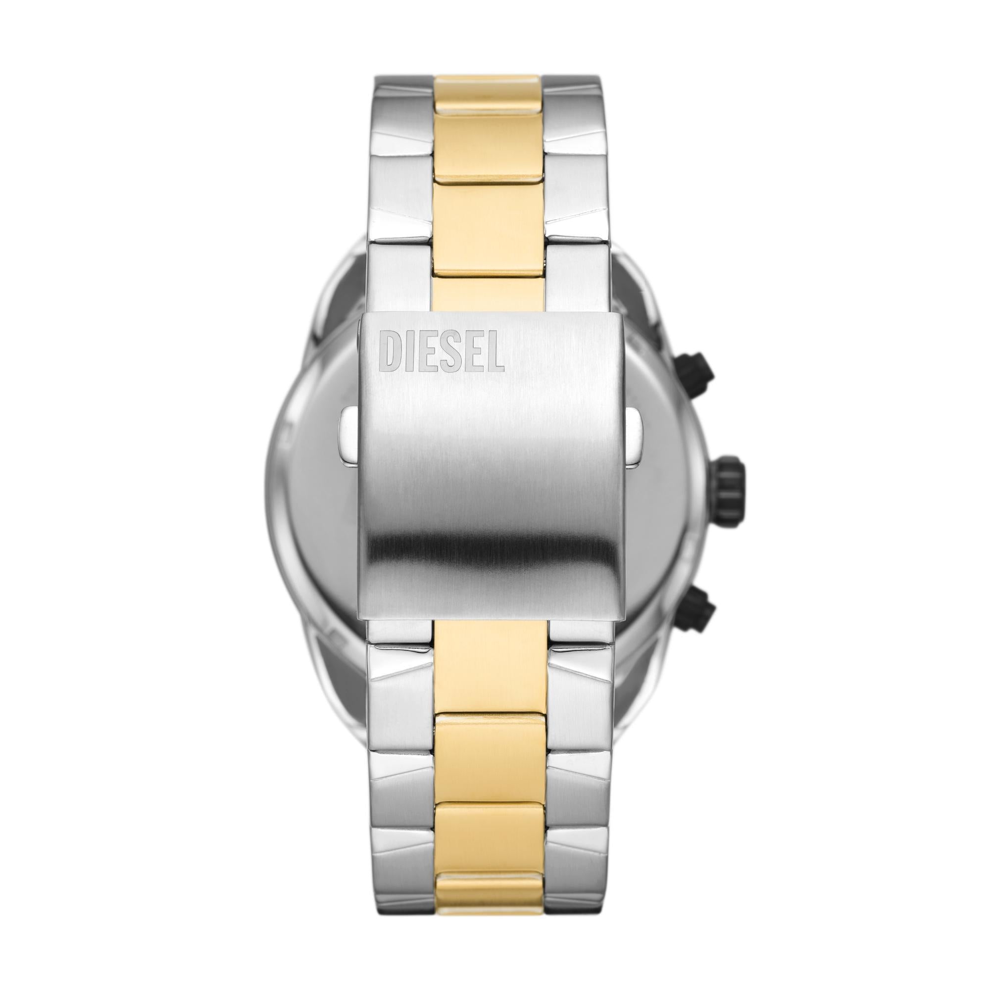 Diesel Spiked Chronograph Two-Tone Stainless Steel Black Dial Men's Watch DZ4627