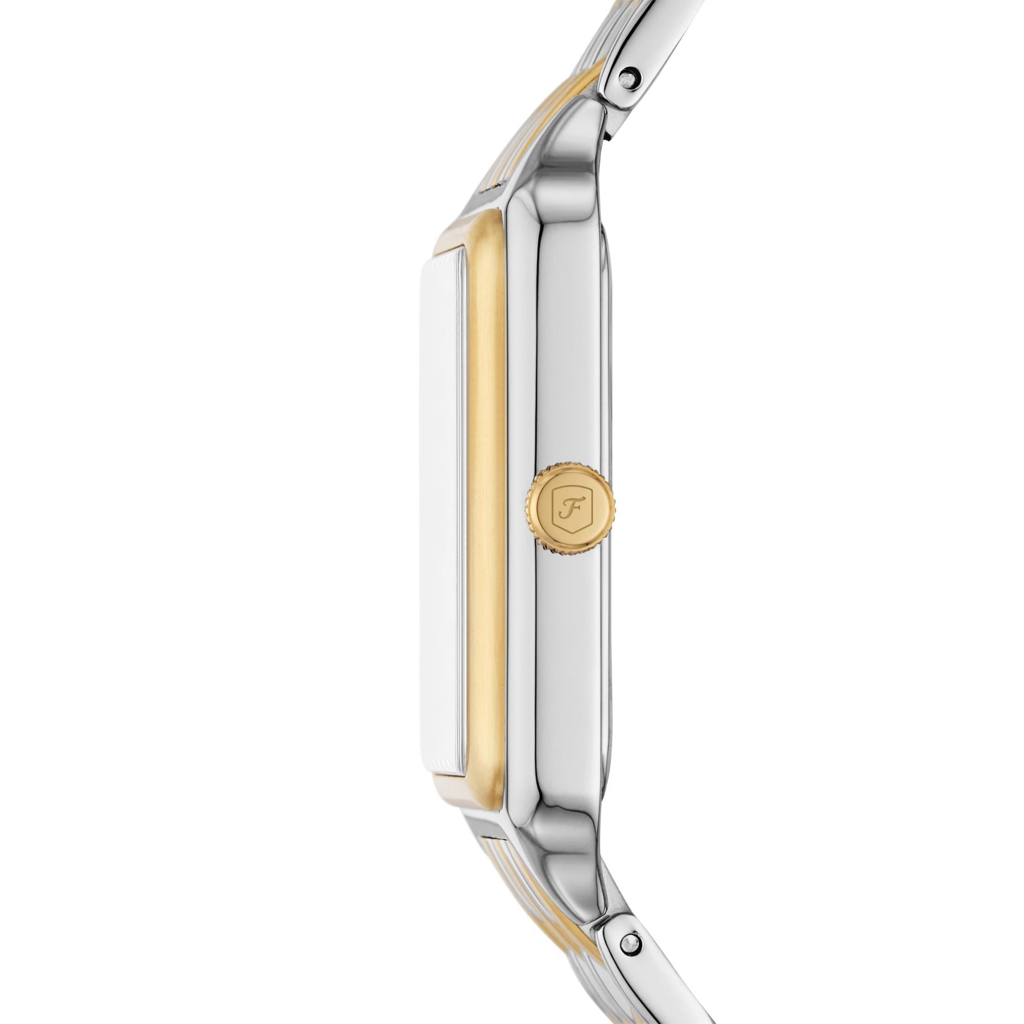 Fossil Raquel Date Two-Tone Stainless Steel White Dial Mother of Pearl Women's Watch ES5305