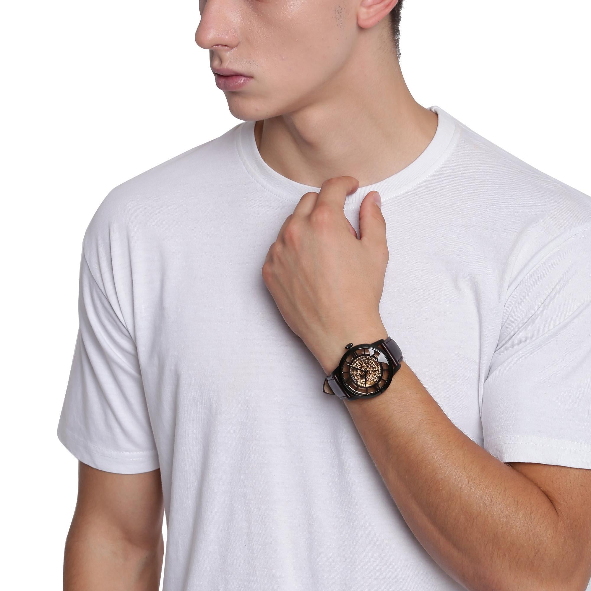 Fossil Townsman Automatic Dark Brown Leather Brown Dial Men's Watch ME3098