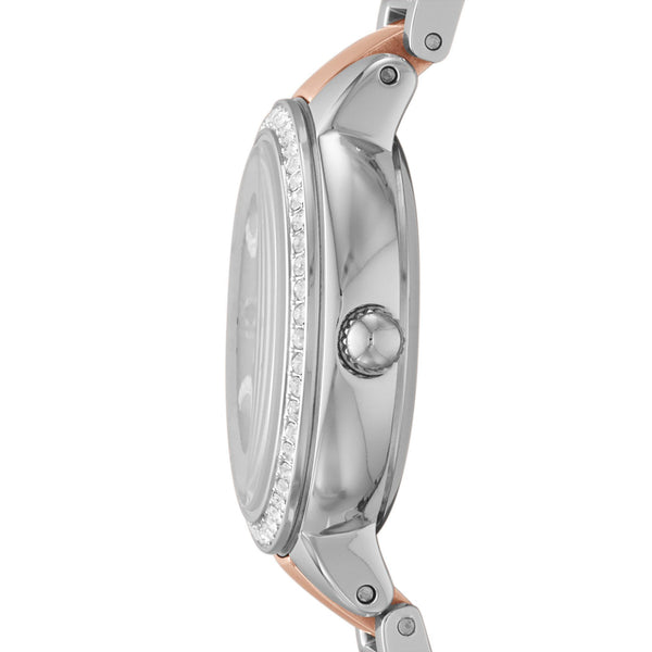 Fossil Virginia Two-Tone Stainless Steel Rose Gold Dial Women's Watch ES3405