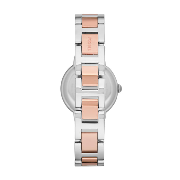 Fossil Virginia Two-Tone Stainless Steel Rose Gold Dial Women's Watch ES3405