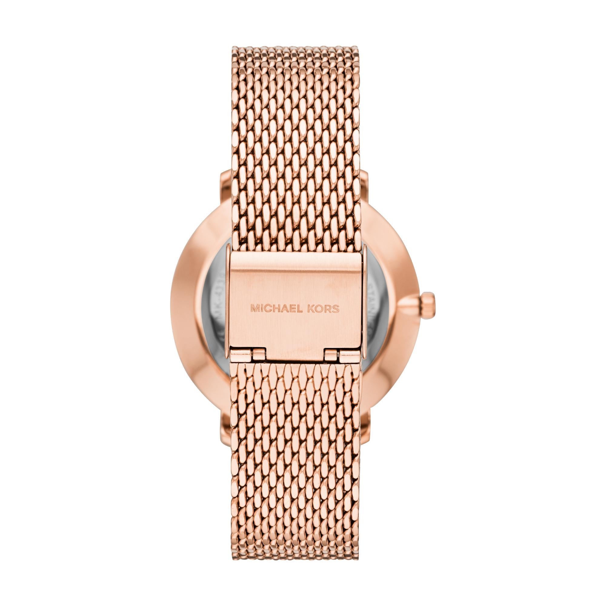 Michael Kors Pyper Rose Gold-Tone Stainless Steel Rose Gold Dial Women's Watch MK4340
