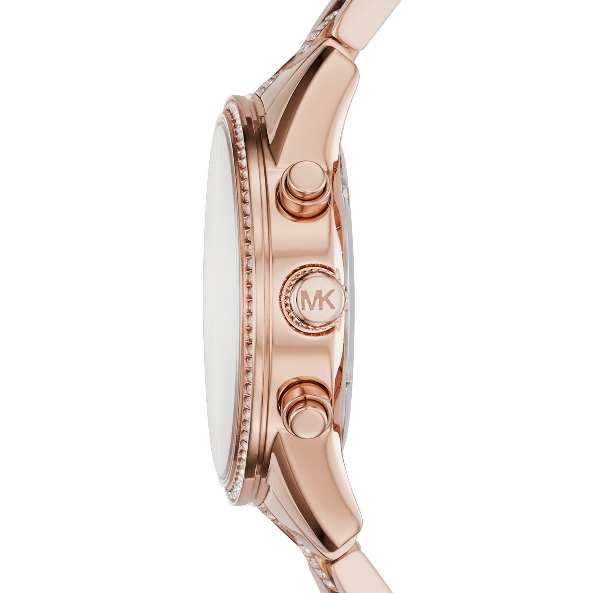 Michael Kors Bryant Chronograph Rose Gold-Tone Stainless Steel Rose Gold Dial Women's Watch MK6485