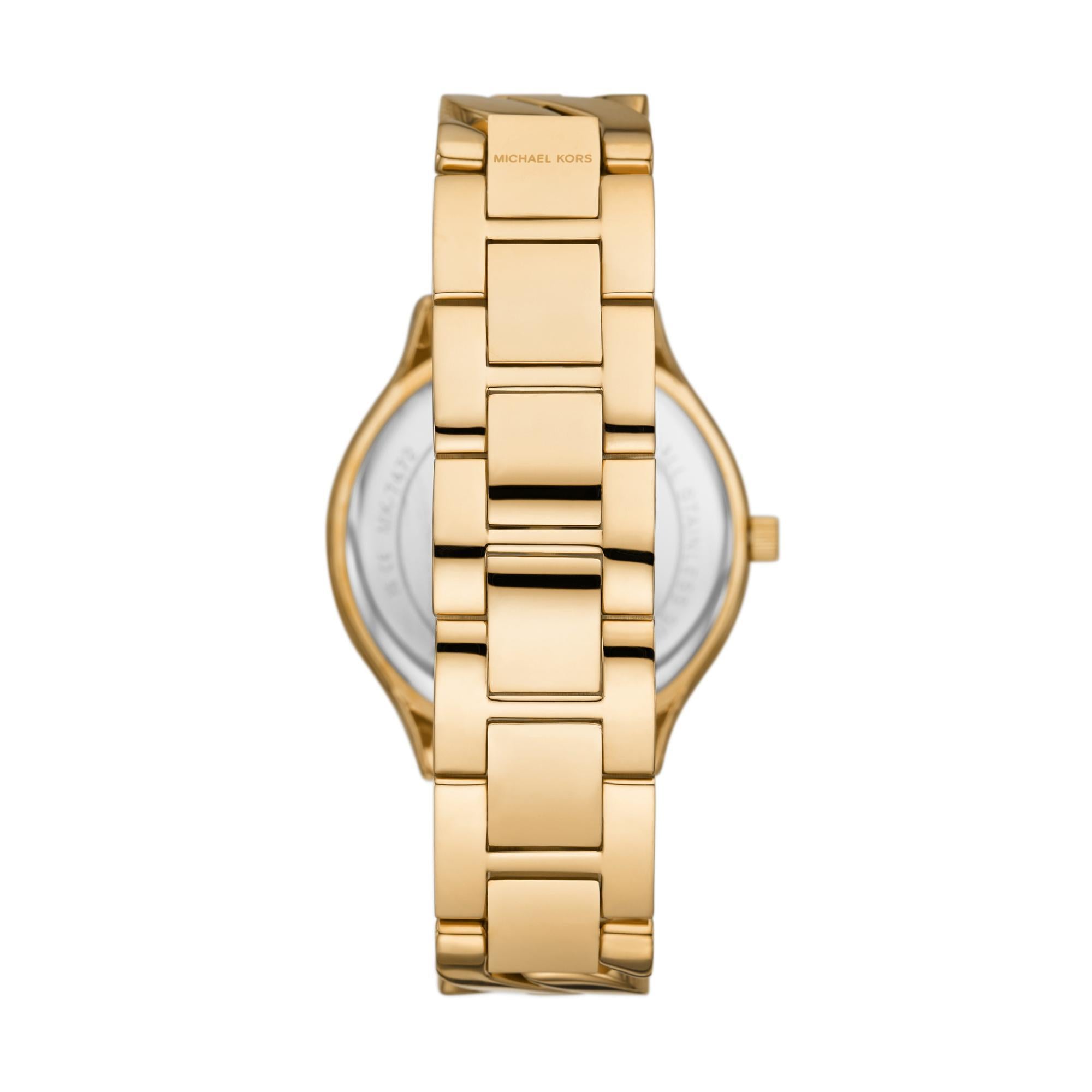 Michael Kors Runway Gold-Tone Stainless Steel White Dial Women's Watch MK7472