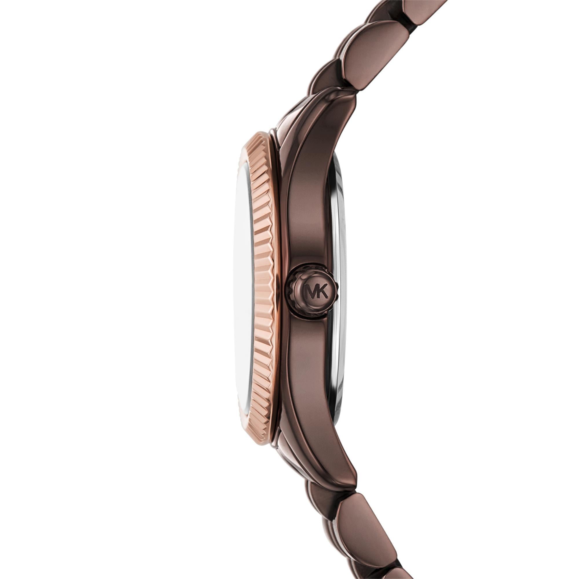 Michael Kors Lexington Brown Dial Stainless Steel Strap Women's Watch MK4844