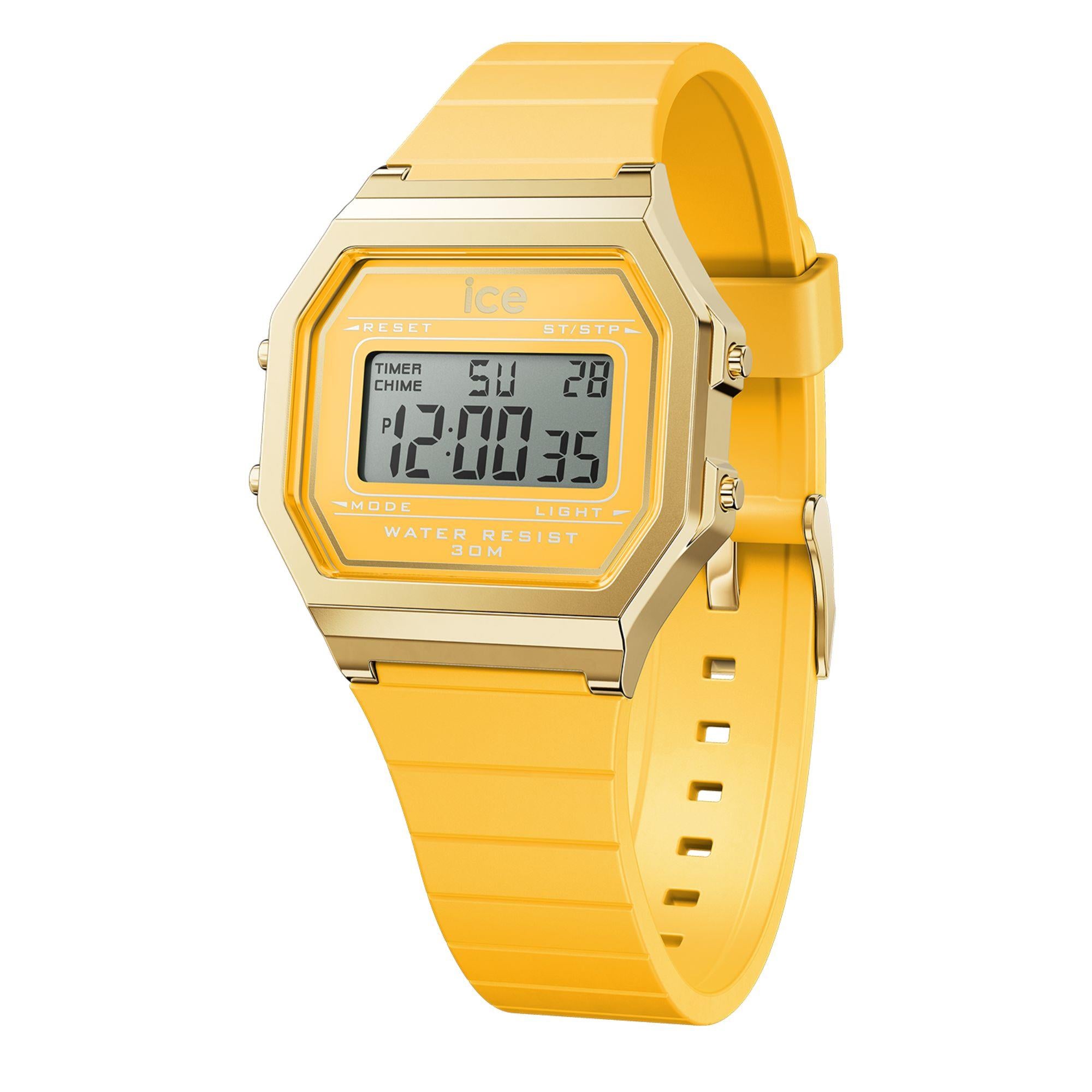 ICE Digit Retro Light Yellow Dial Silicone Strap Ladies Watch 022053