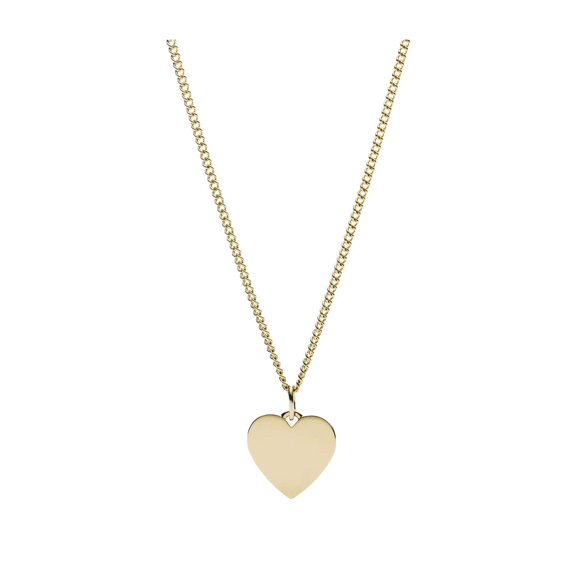 Fossil Drew Heart Gold-Tone Stainless Steel Women’s Necklace JF03080710