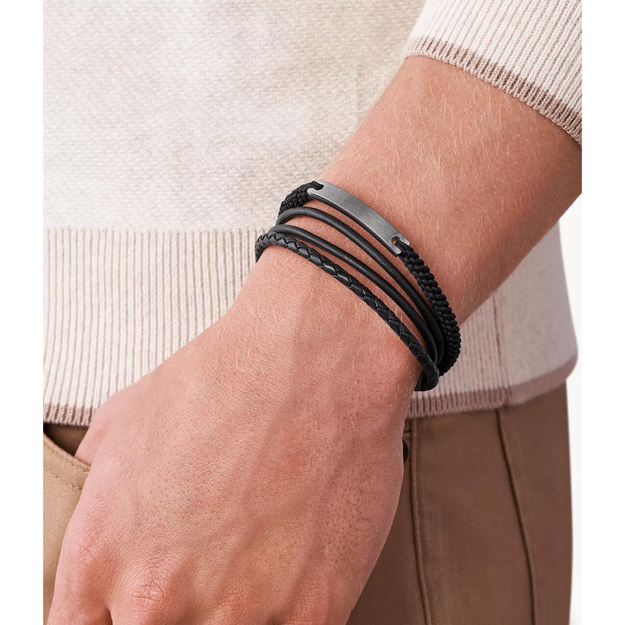 Fossil Vintage Casual Multi-Strand Stainless Steel Men’s Bracelet JF03185793