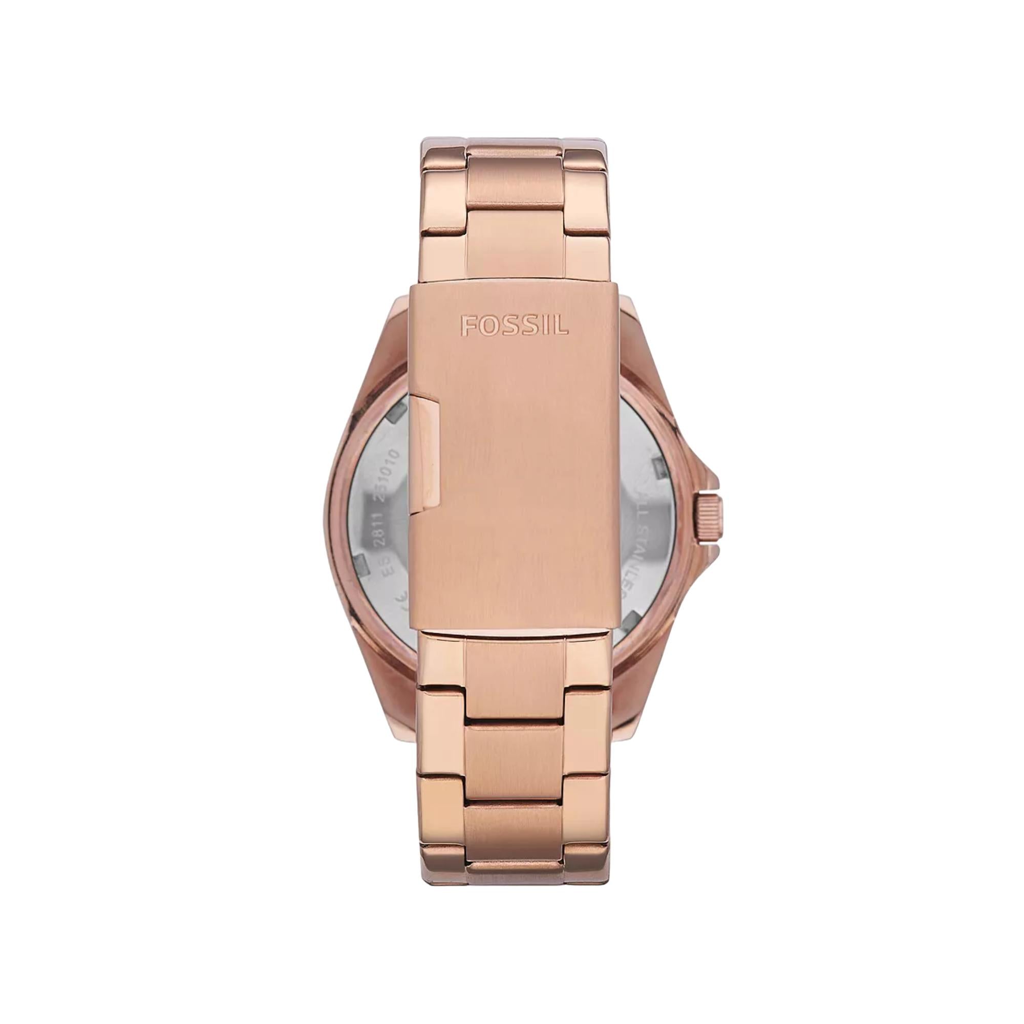 Fossil Riley Multifunction Rose Gold-Tone Stainless Steel Strap Rose Gold Dial Women’s Watch ES2811