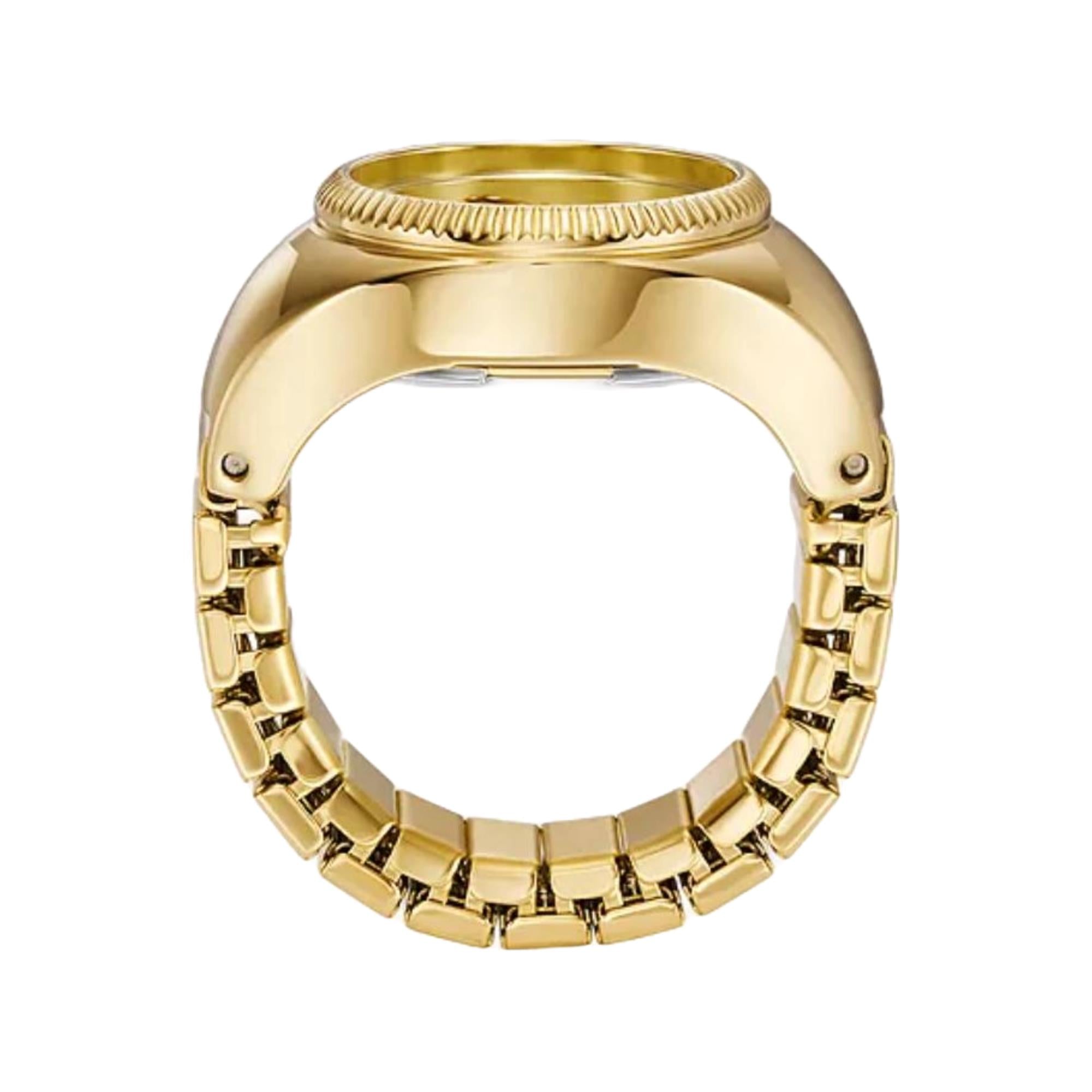 Fossil Watch Ring Two-Hand Gold-Tone Stainless Steel Gold Dial Women’s Watch ES5246