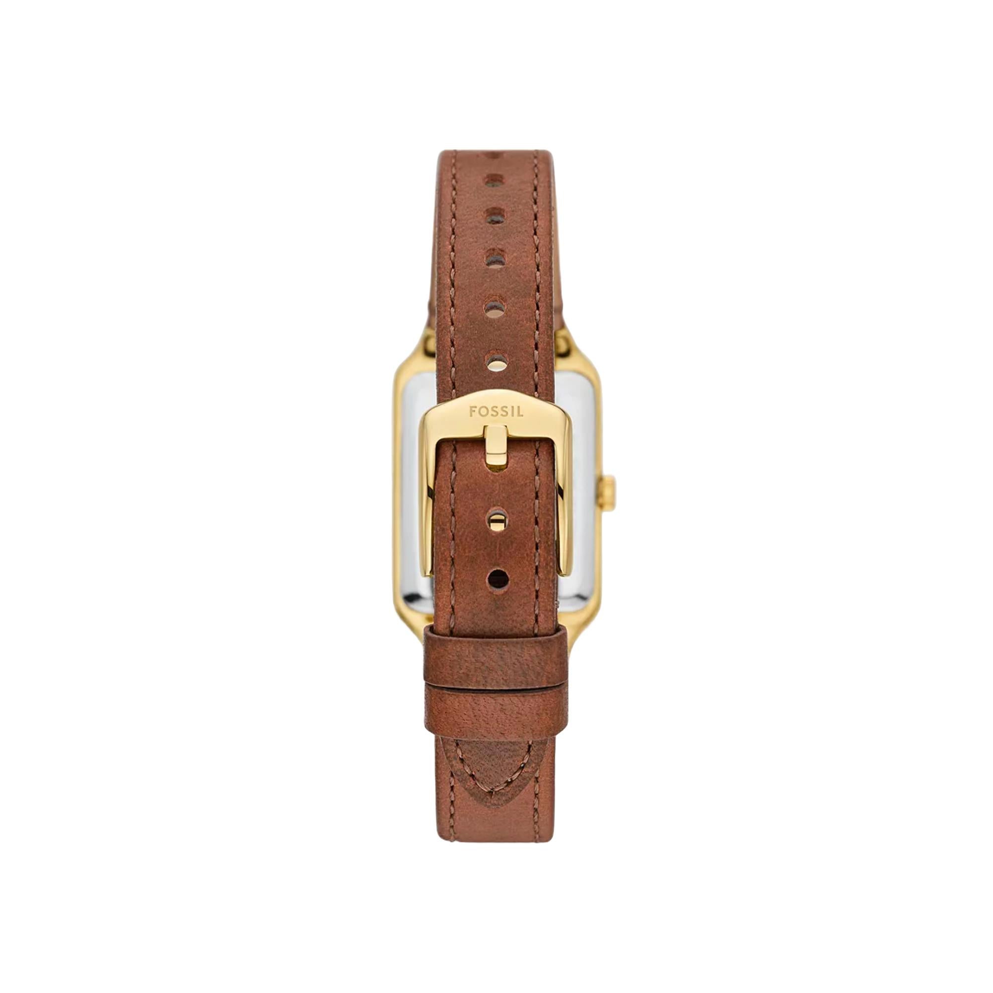 Fossil Raquel Date Medium Brown Leather Strap Gray Dial Women’s Watch ES5303
